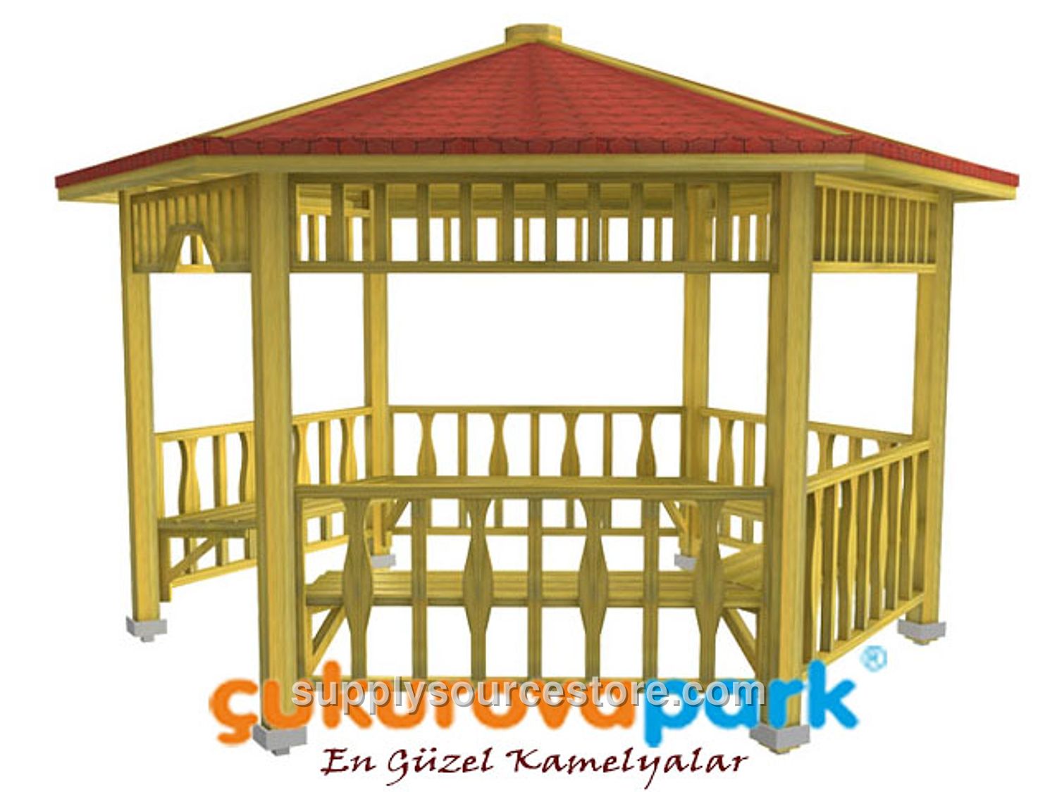 Wooden Hexagonal Gazebo 300x300x290 (L*W*H)