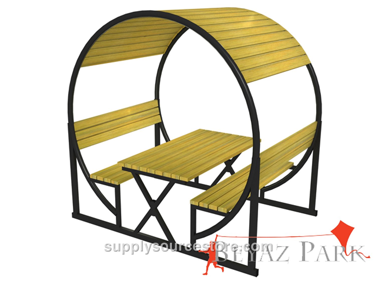 Covered Metal Picnic Table (250L x 180W x 250H)