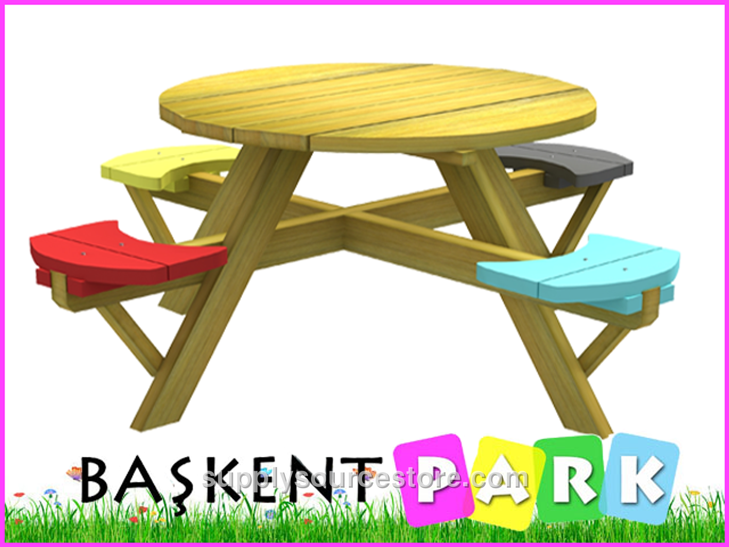 Children's Picnic Table 130(L) x 130(W) x 61(H)