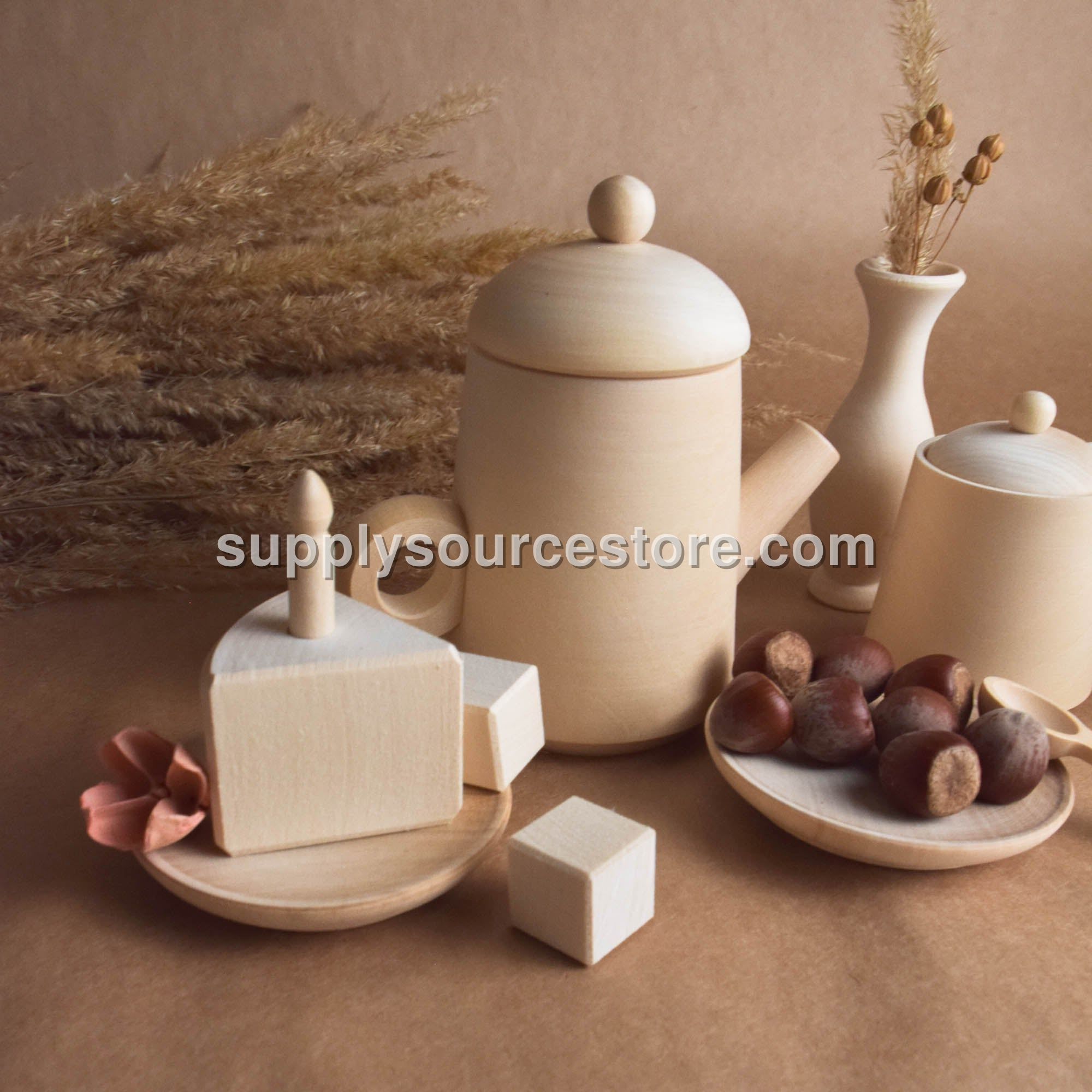 Tea Set and Cake with Candles