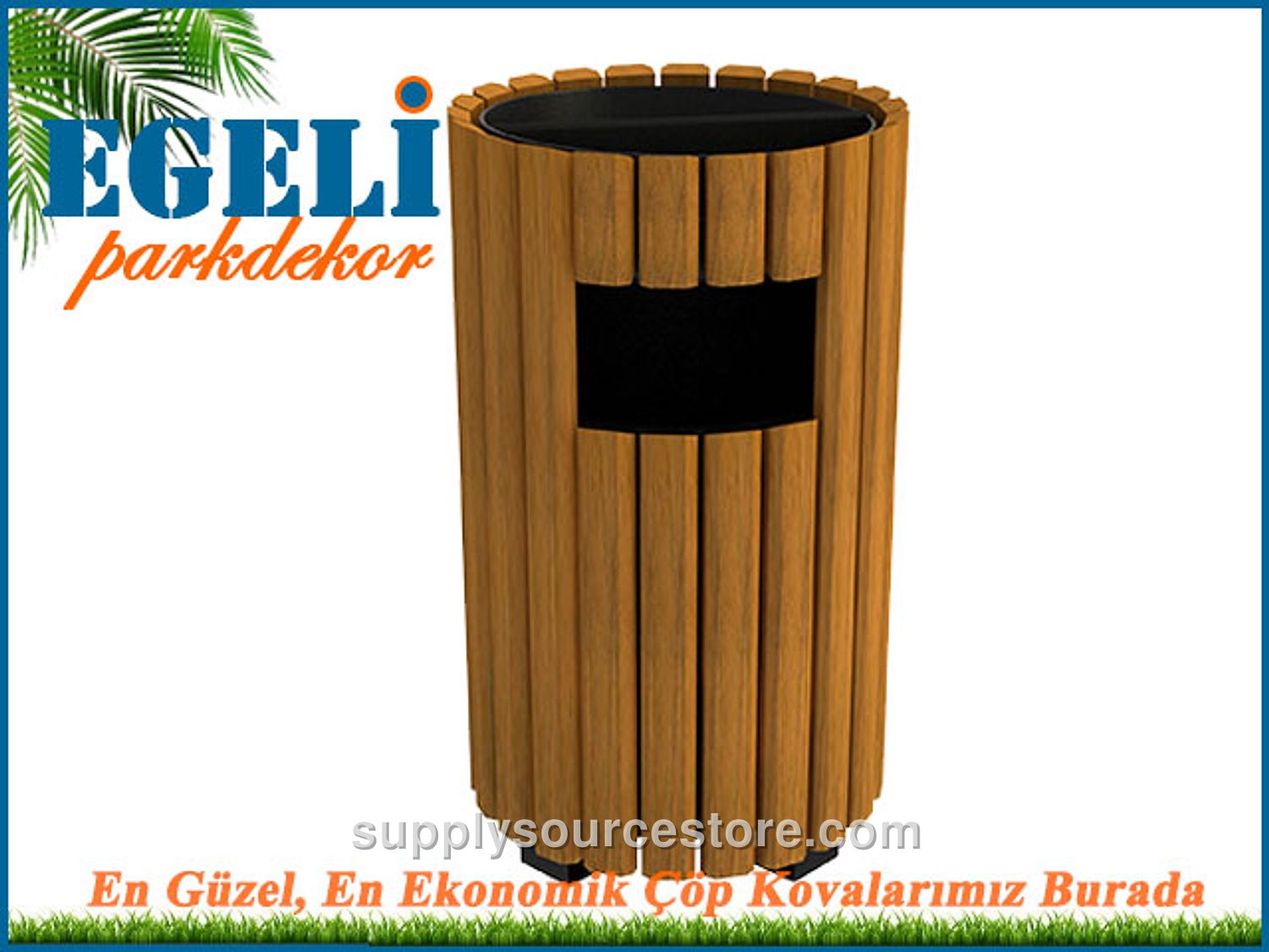 Outdoor Wooden Litter Bin 35(W) x 57(H)