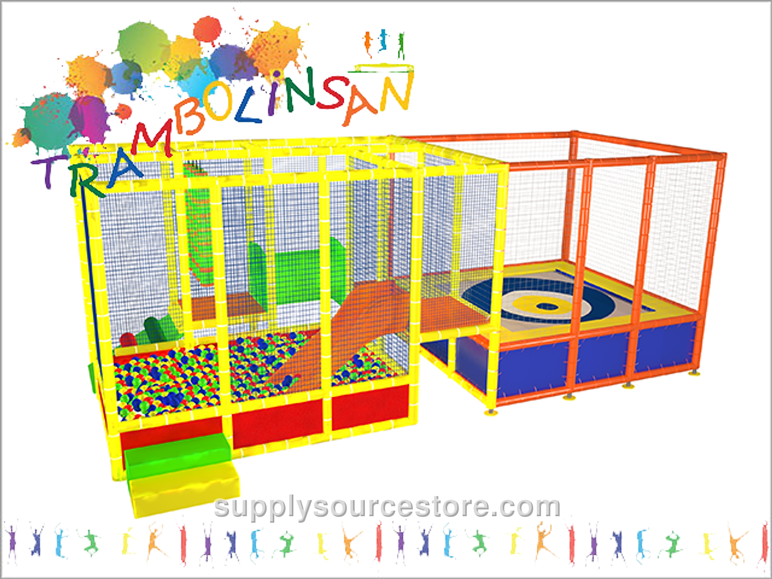 Activity Ball Play Pool + Trampoline 300×710 cm (118 x 280 in)