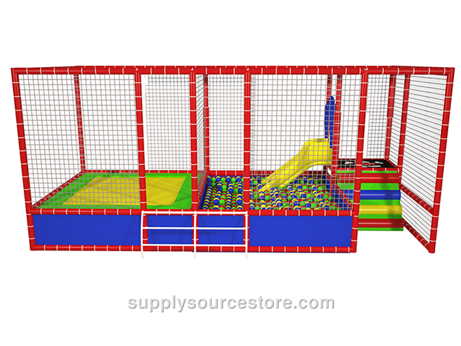 Screened Ball Pit + Trampoline 265×714 cm (104 x 281 in)