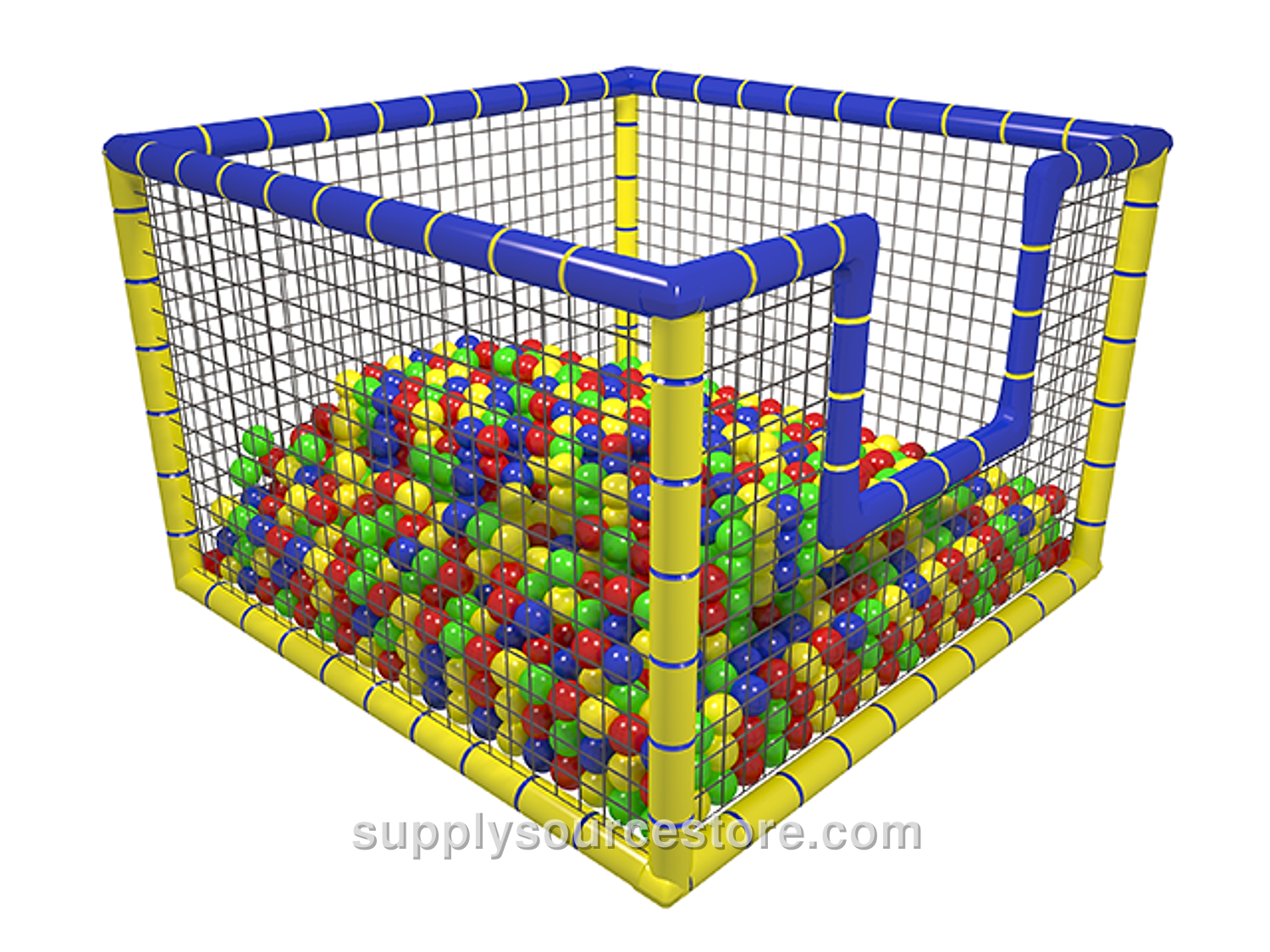 Netted Ball Play Pool 140×140 cm (55.1 x 55.1 in)