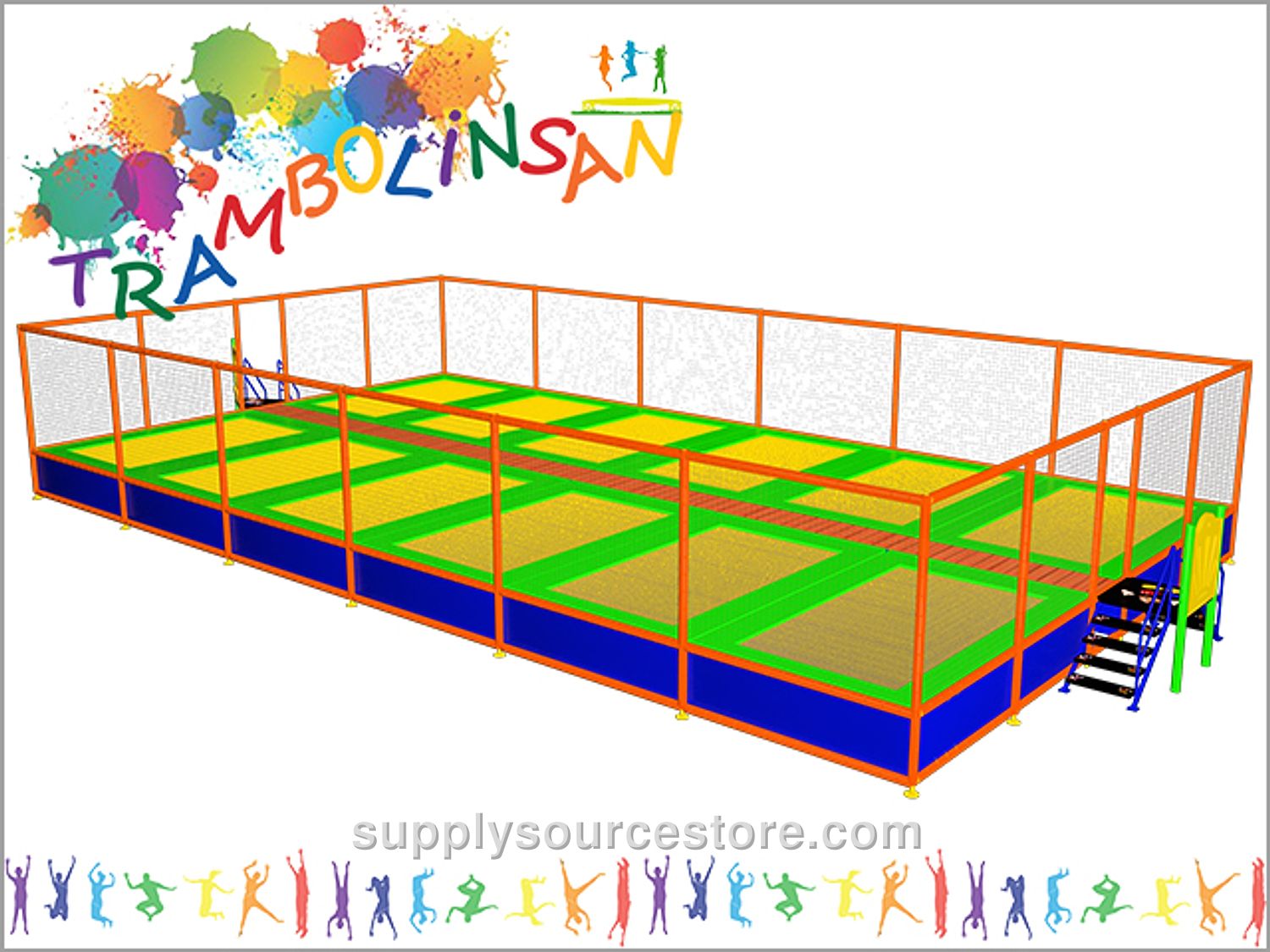 Olympic Commercial Double Trampoline