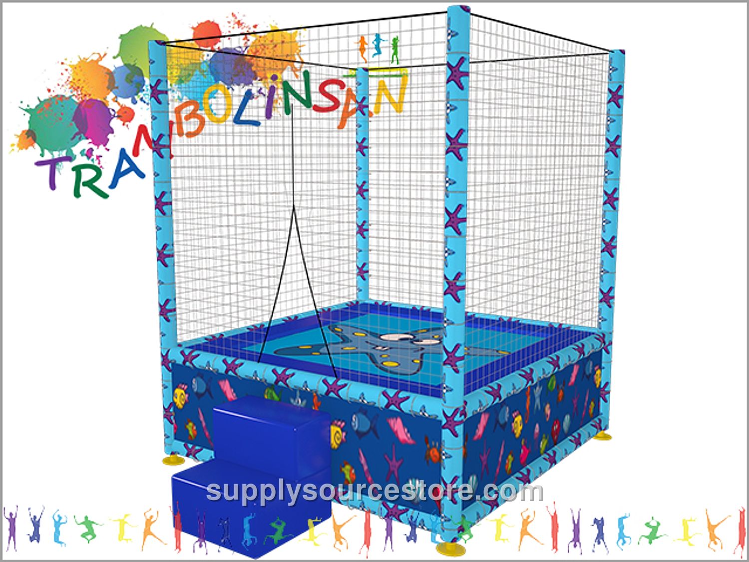 Step Trampoline (File Guarded) 200×200 cm (78.7 x 78.7 in)