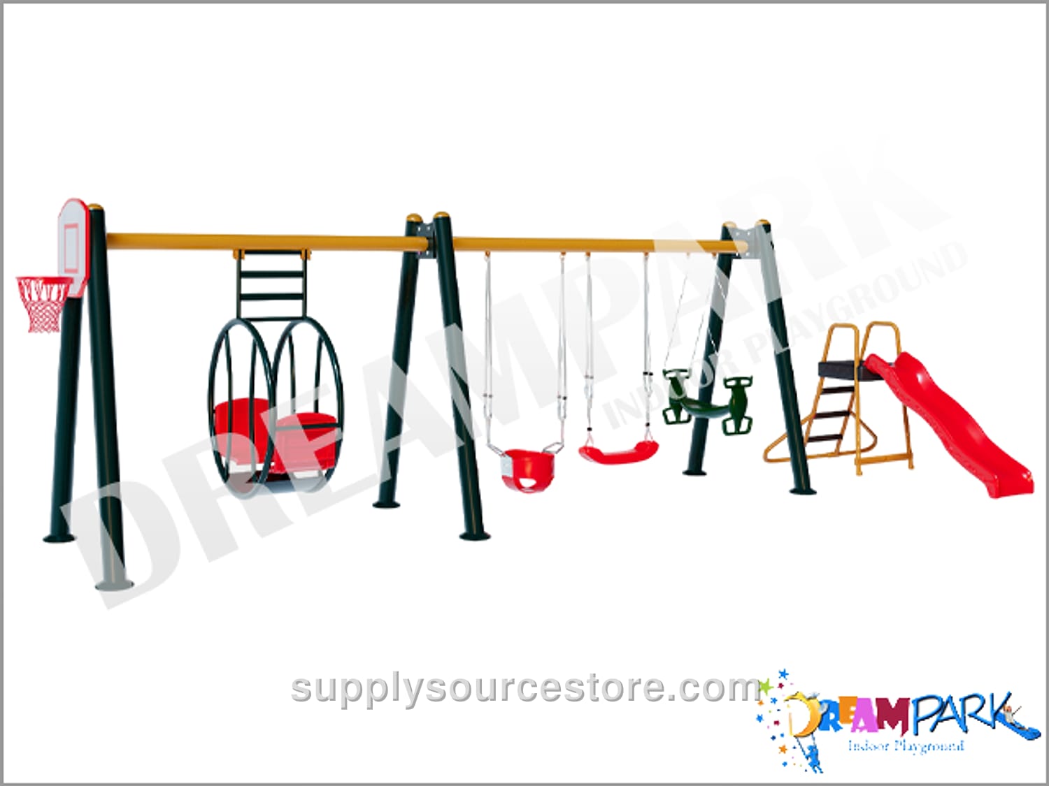 Slide Gondola Metal Swing Set