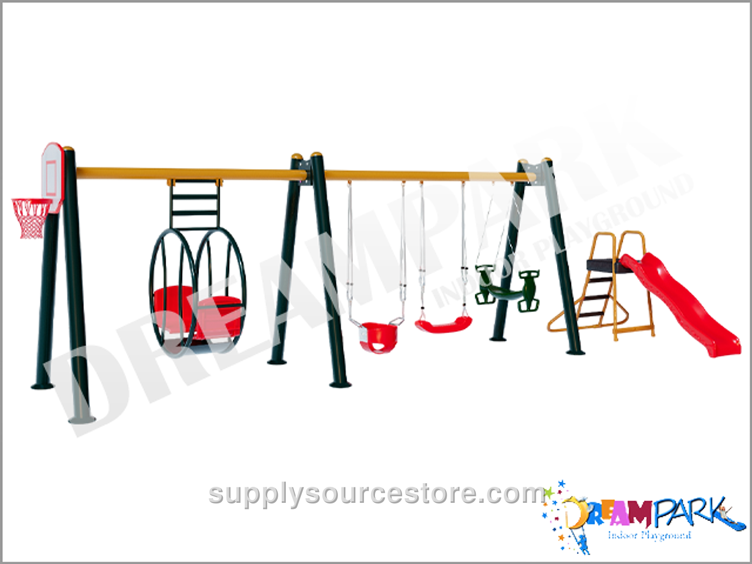 Slide Gondola Metal Swing Set