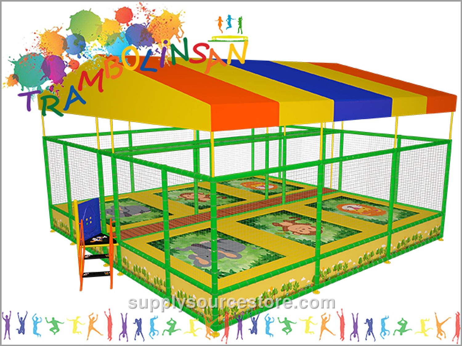 Covered 6-Person Trampoline