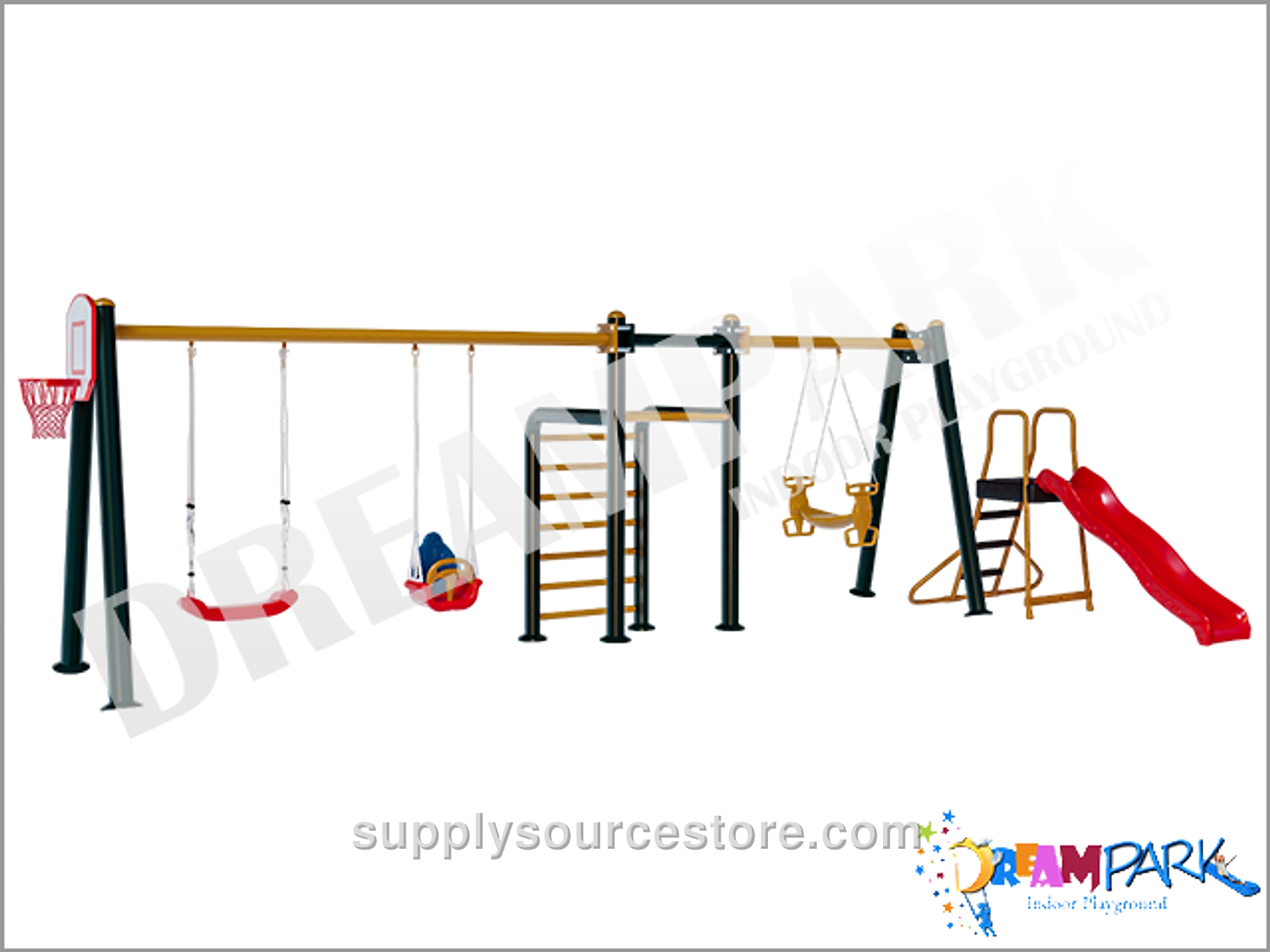 Metal Slide Swing Set