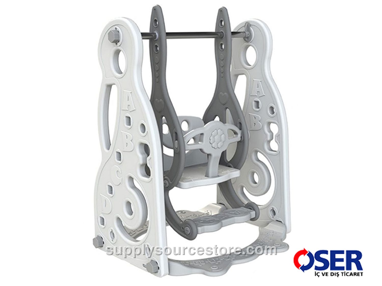 Alphabet White Swing Set