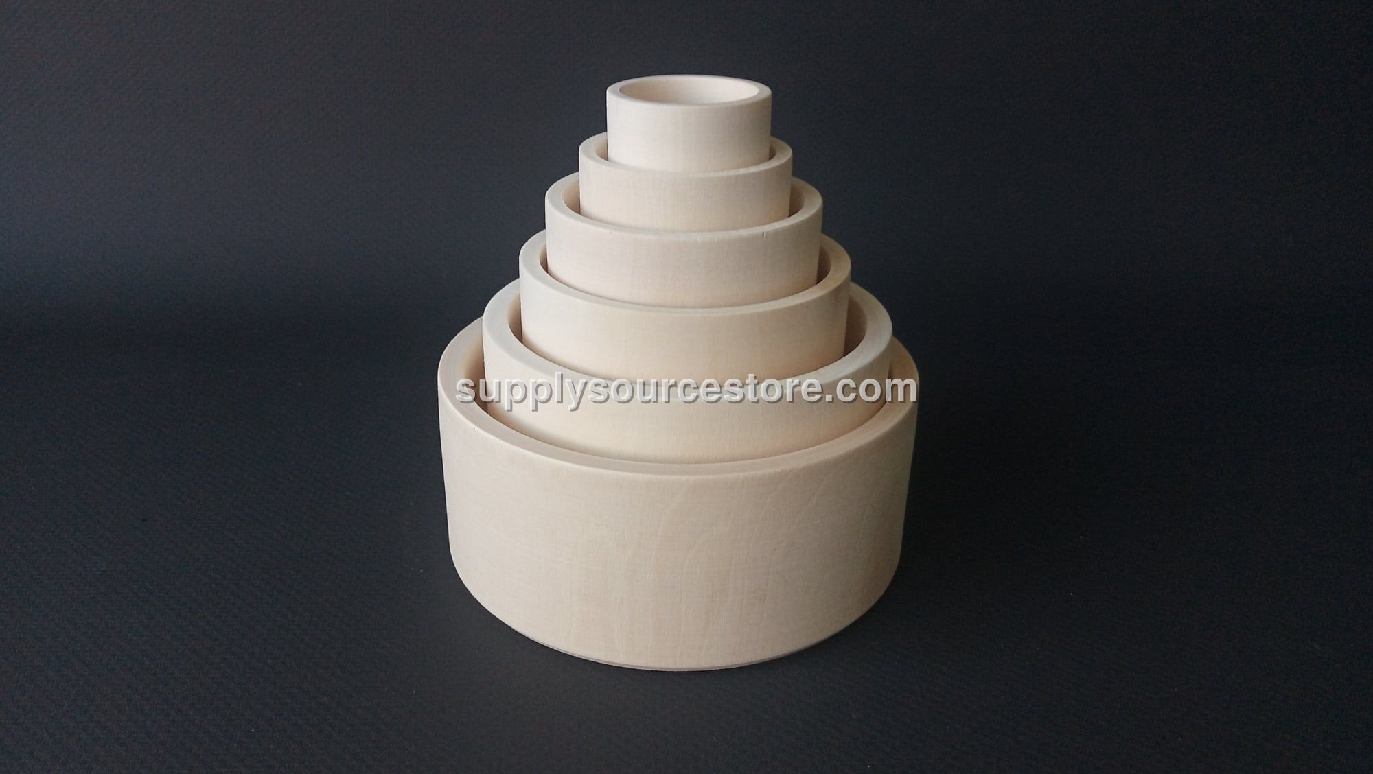 Natural Wood Nesting Bowls Toy