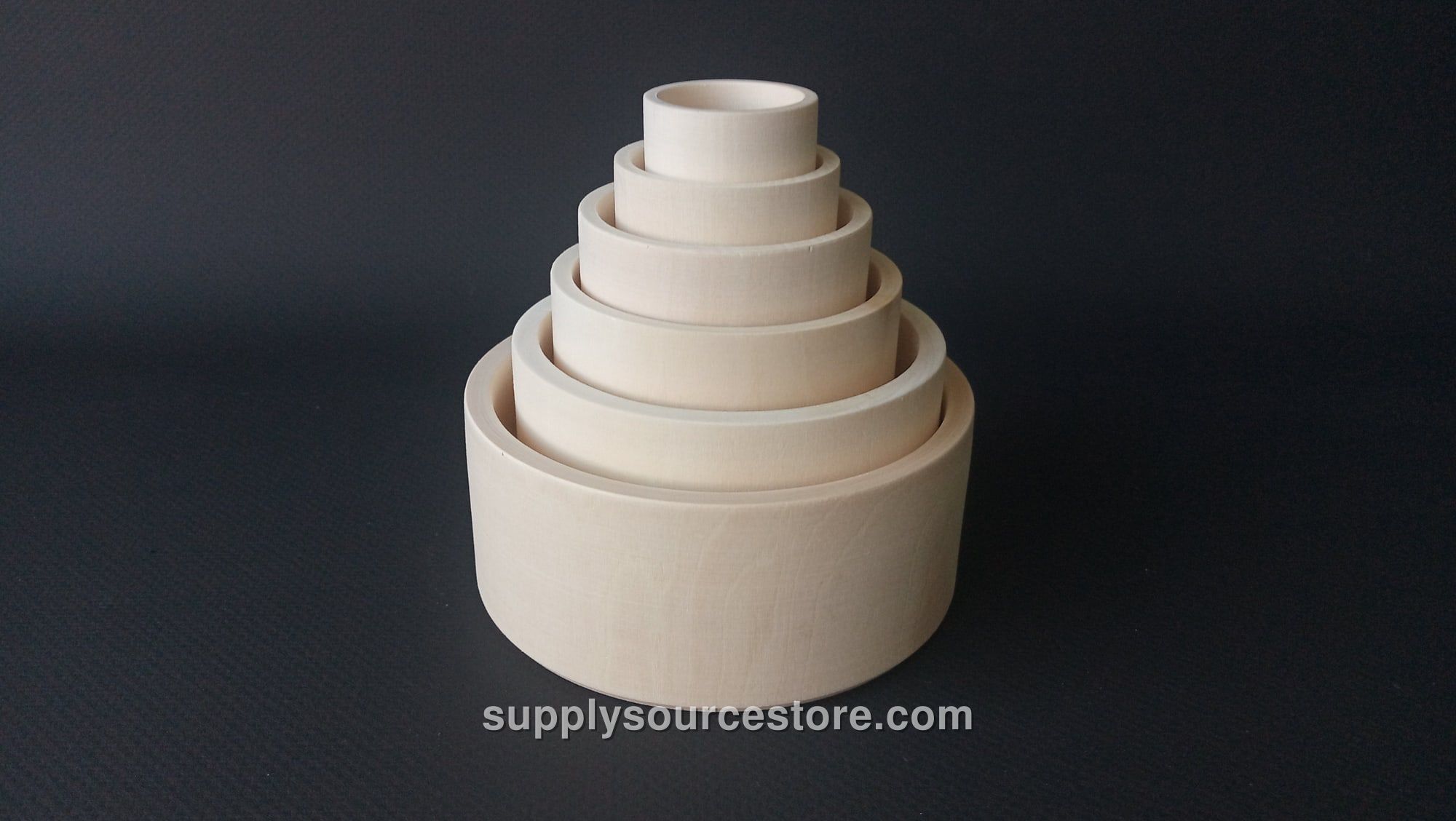 Natural Wood Nesting Bowls Toy