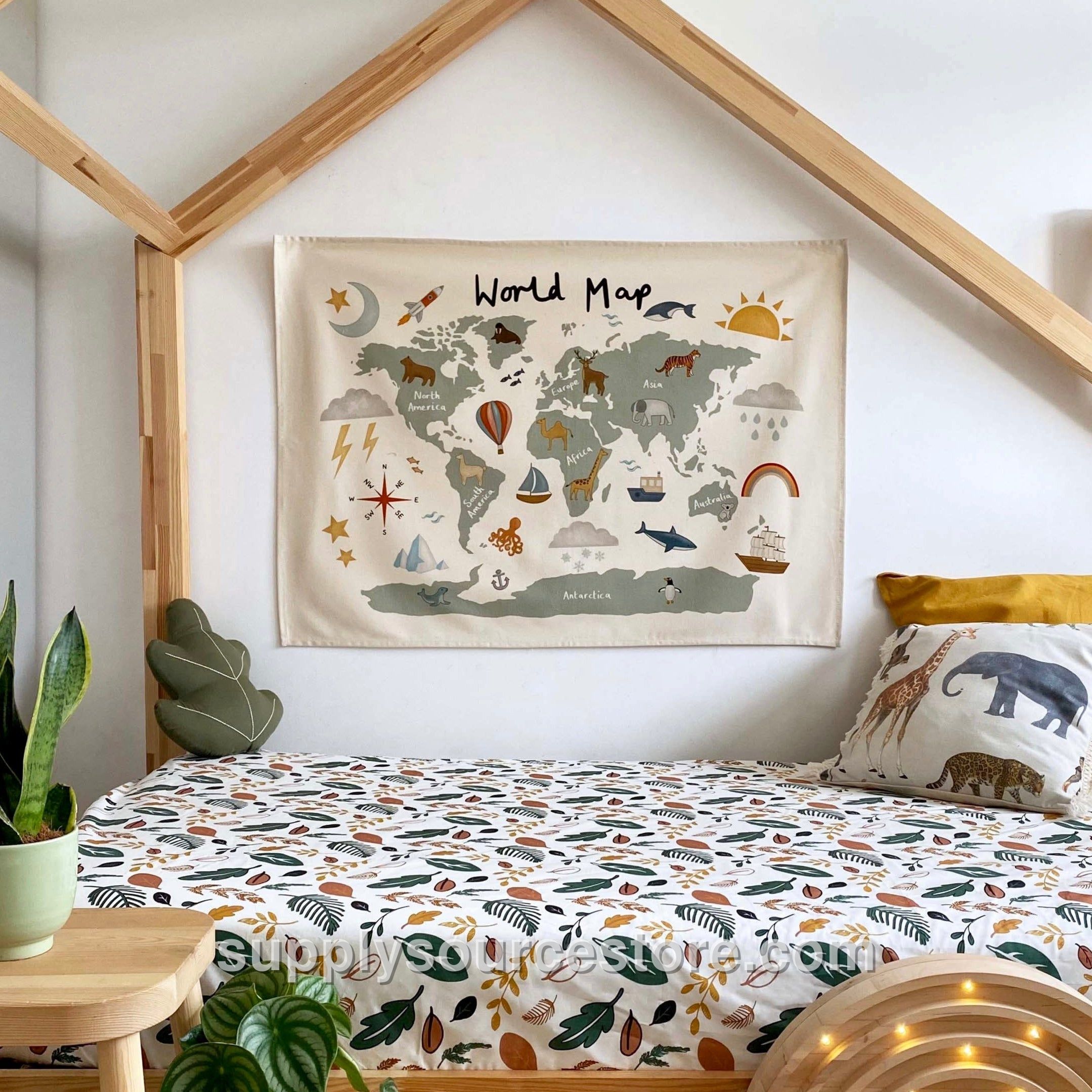 World Map Wall Hanging - Large