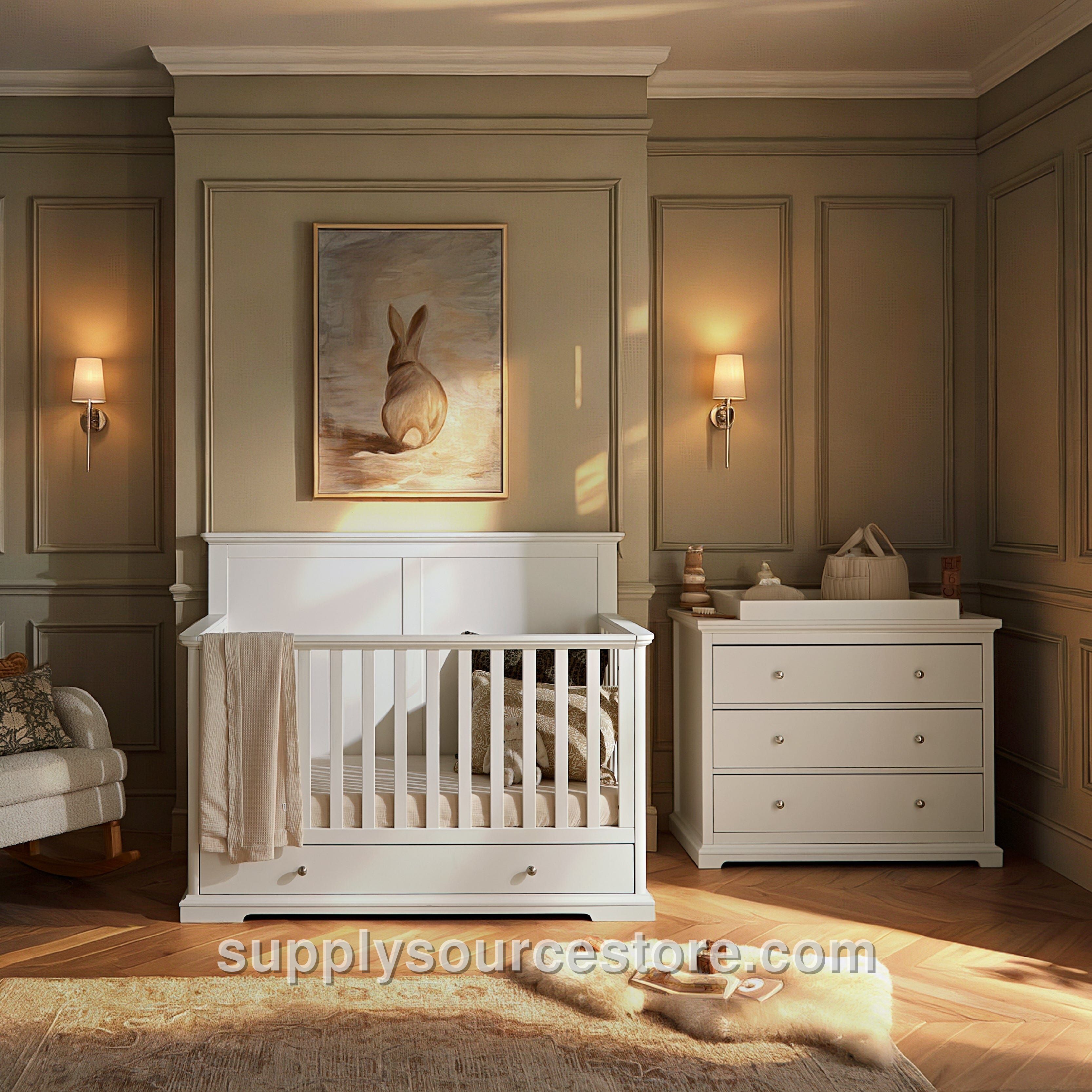 Beaumont Grand 2 Piece Nursery Furniture Set - White