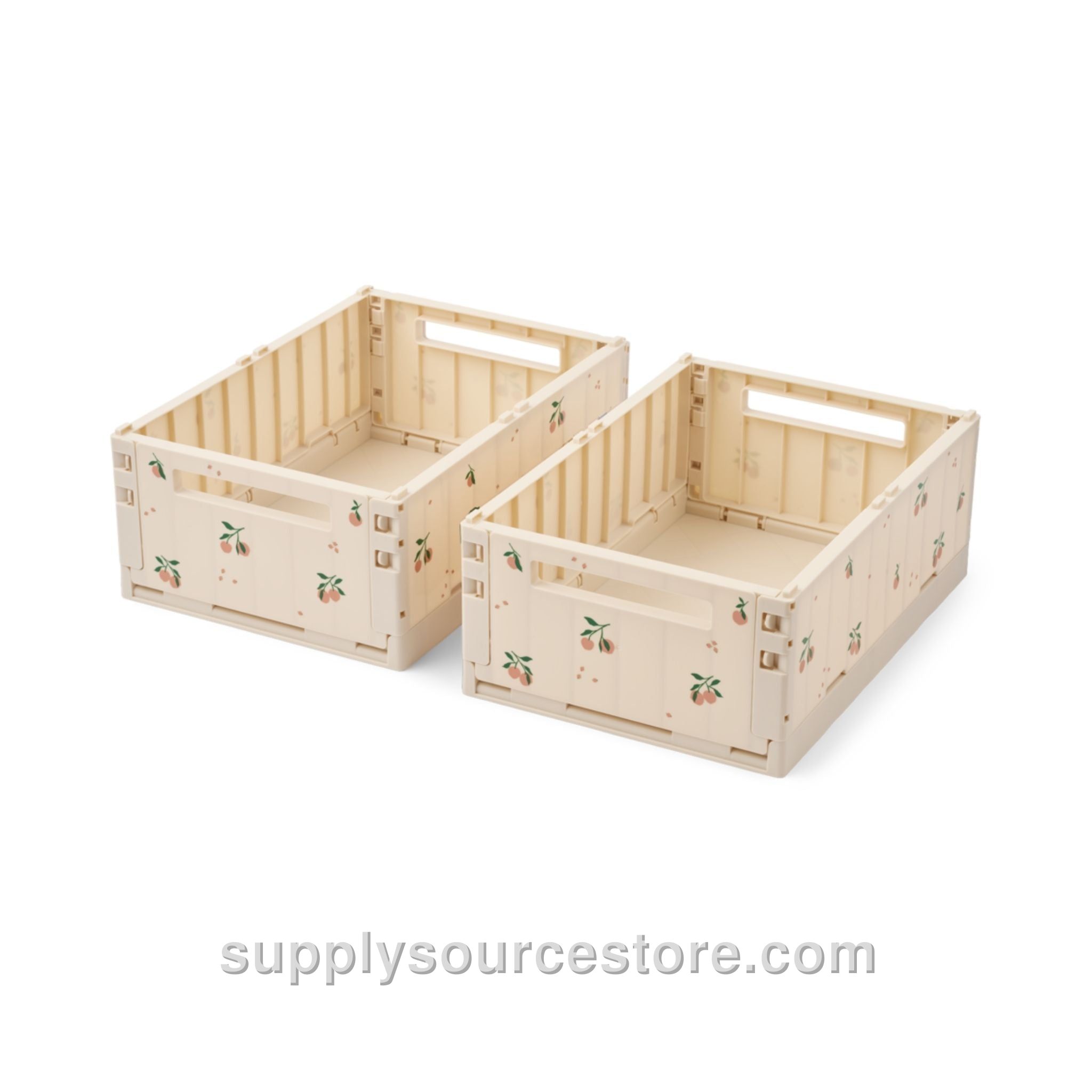 Weston Medium Storage Crate Set of 2 - Peach / Sea Shell