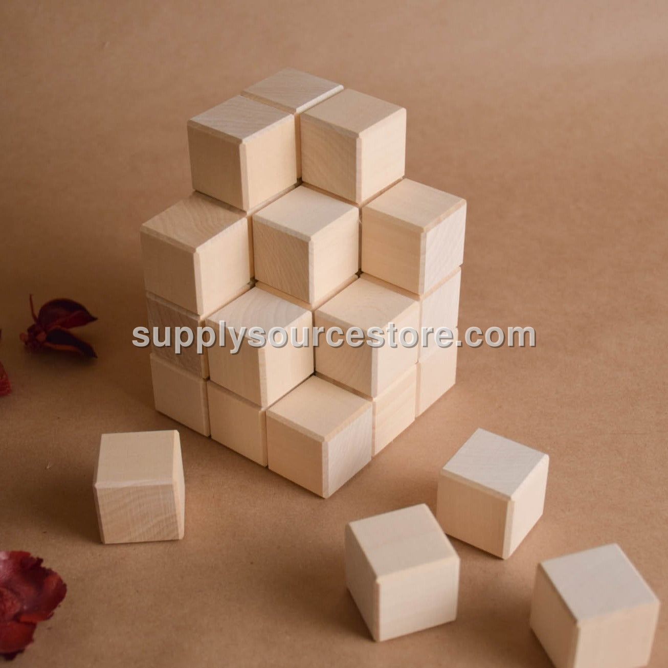 Wooden Blocks Set 1.2 in / 3 cm - 30 pcs