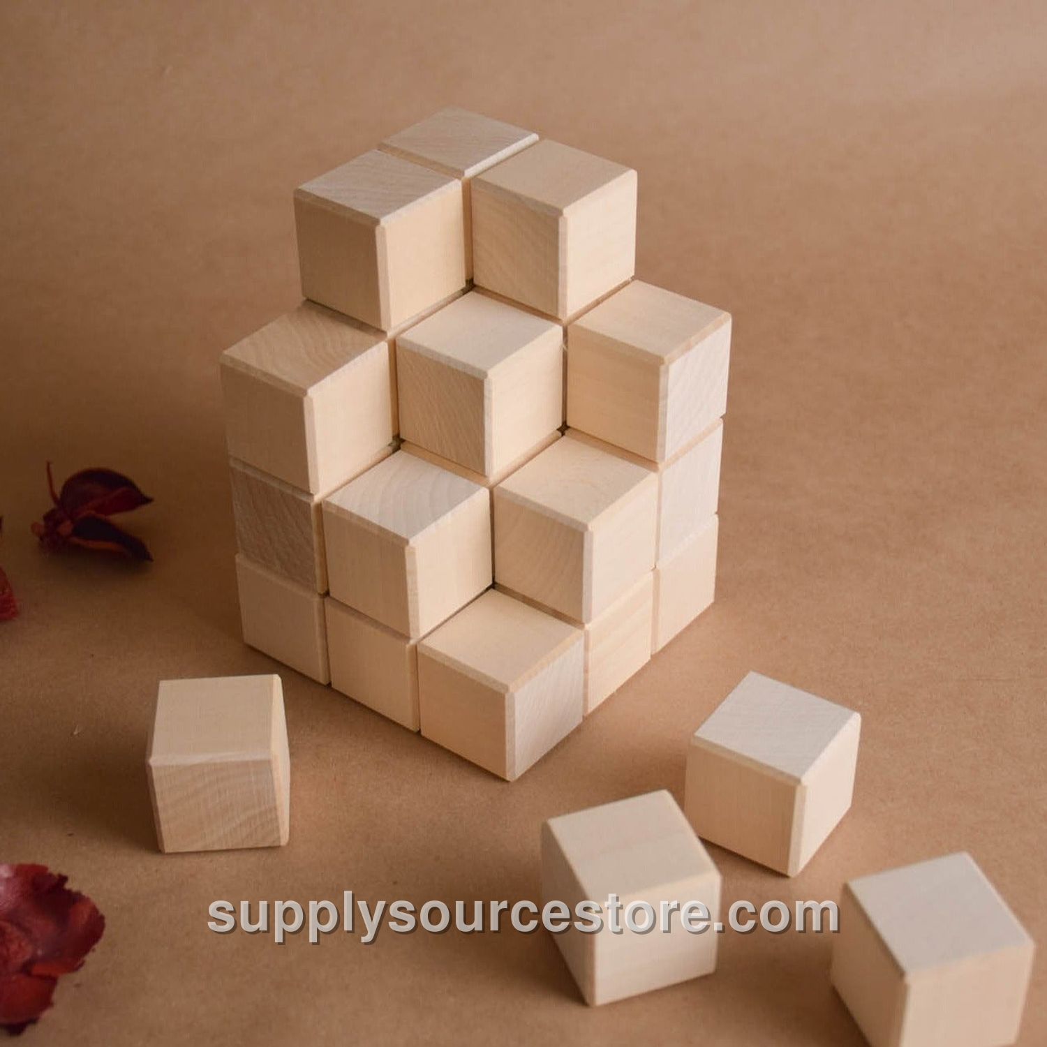 Wooden Blocks Set 1.2 in / 3 cm - 30 pcs