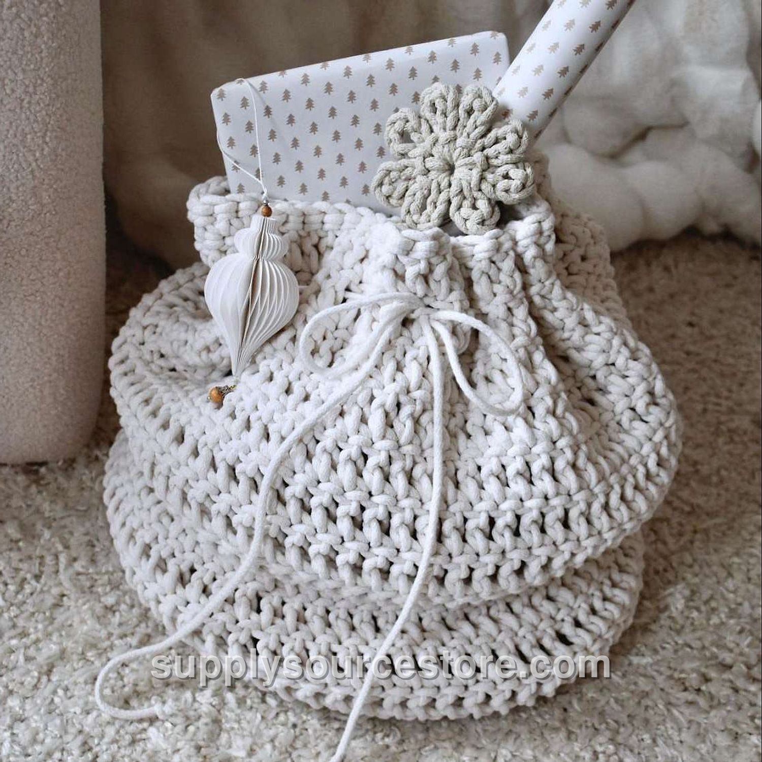 Large Santa Sack - Crocheted
