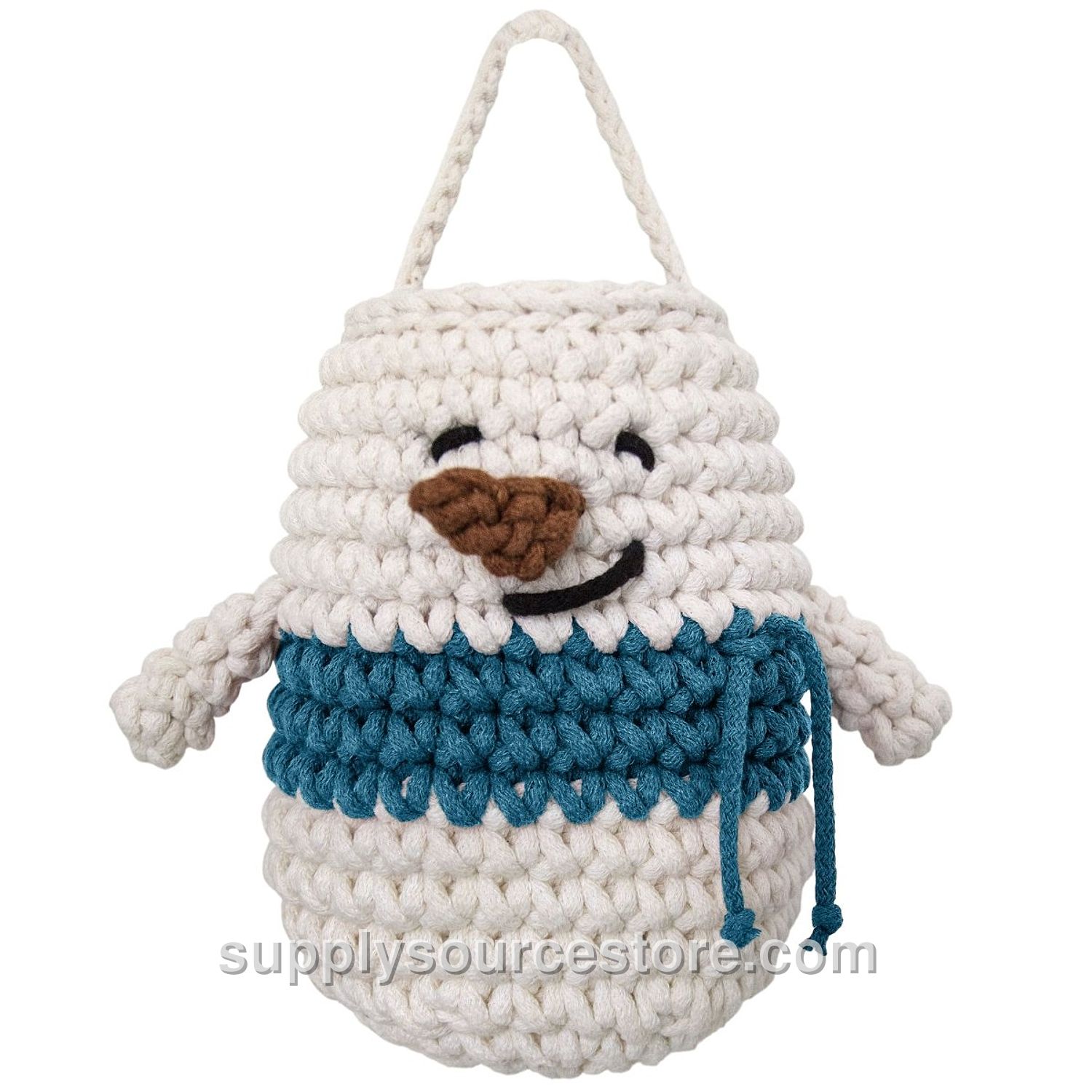 Snowman Hanging Basket - Petrol
