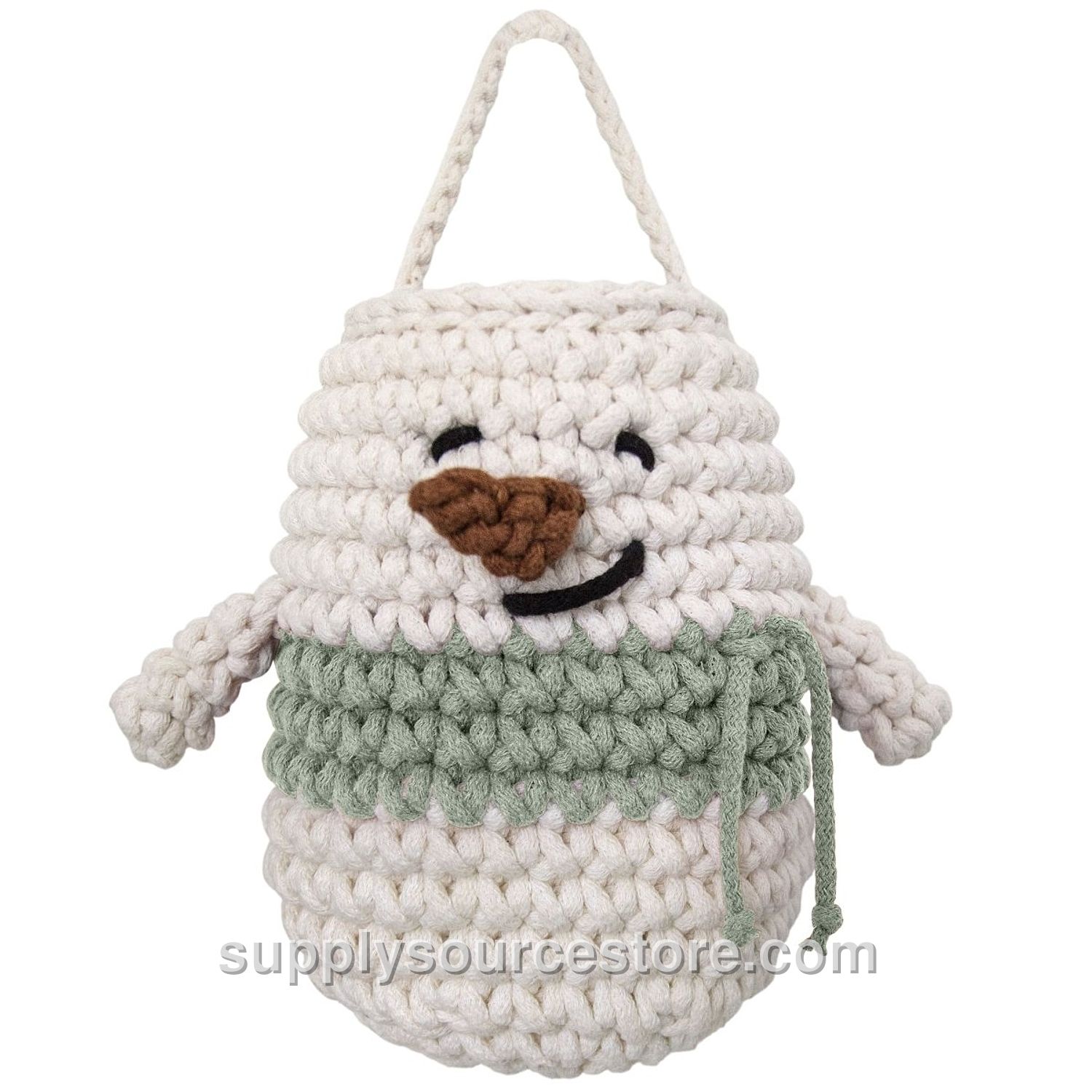 Snowman Hanging Basket - Sage