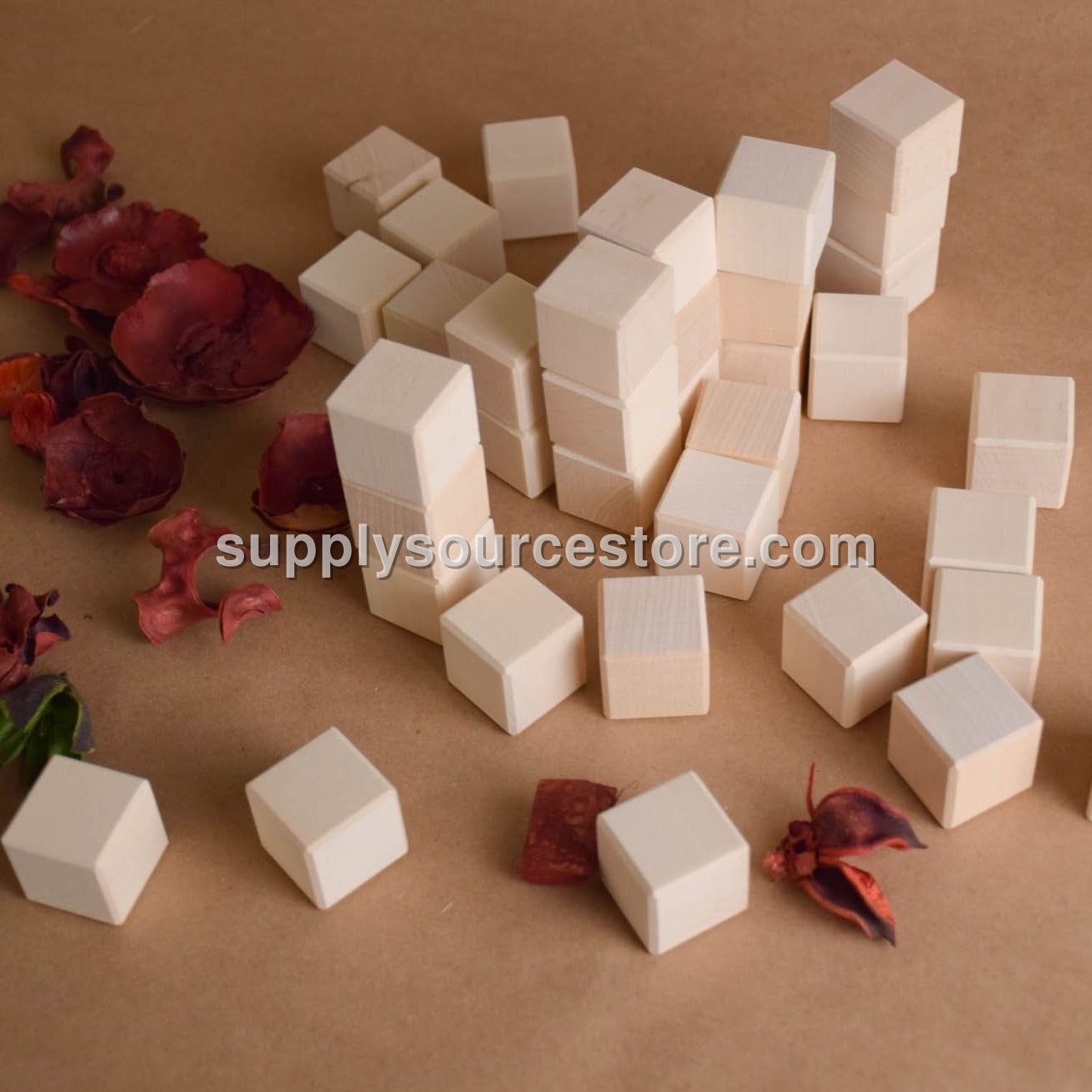 Wooden Blocks Set 1 in / 2.5 cm - 50 pcs