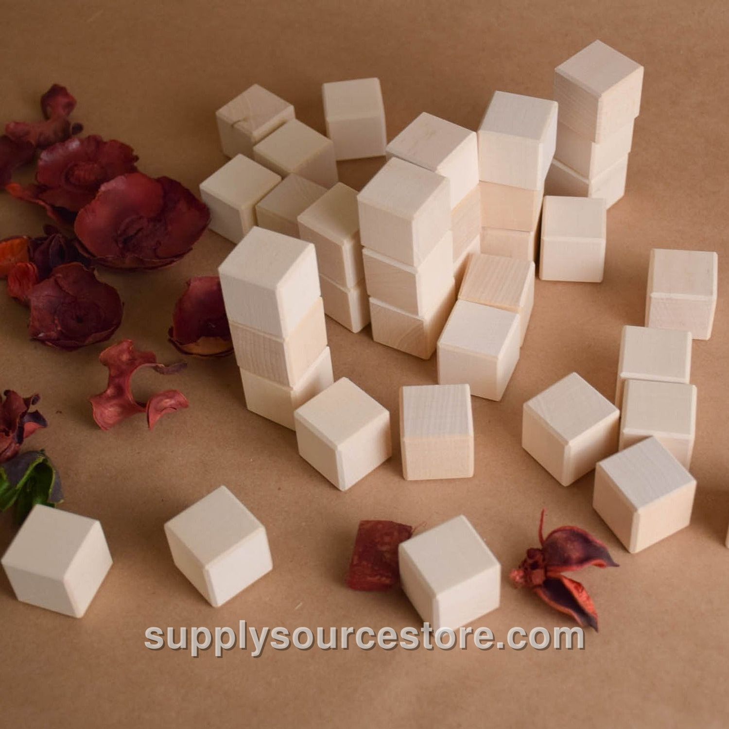 Wooden Blocks Set 1 in / 2.5 cm - 50 pcs