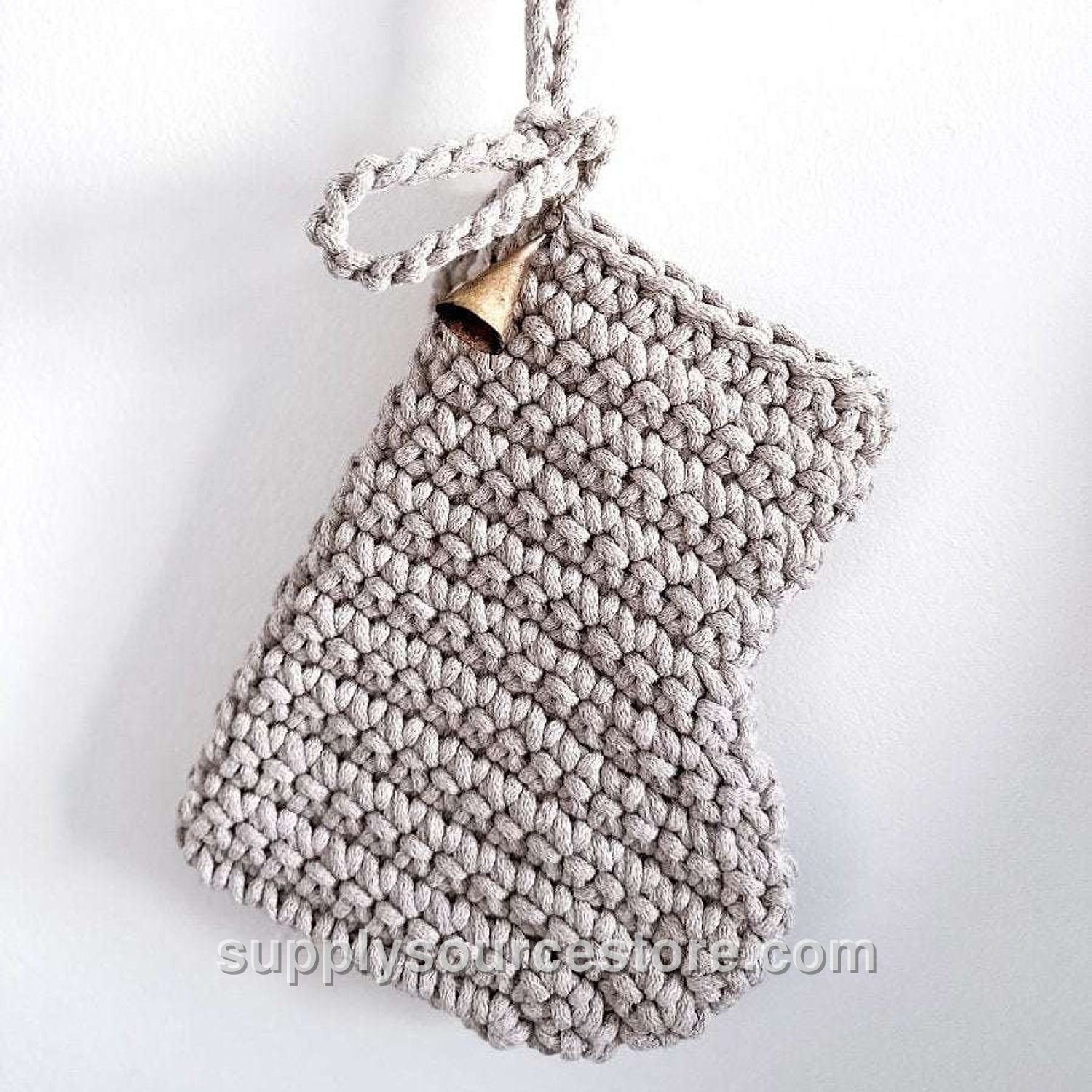 Small Crochet Christmas Stocking - Oatmeal