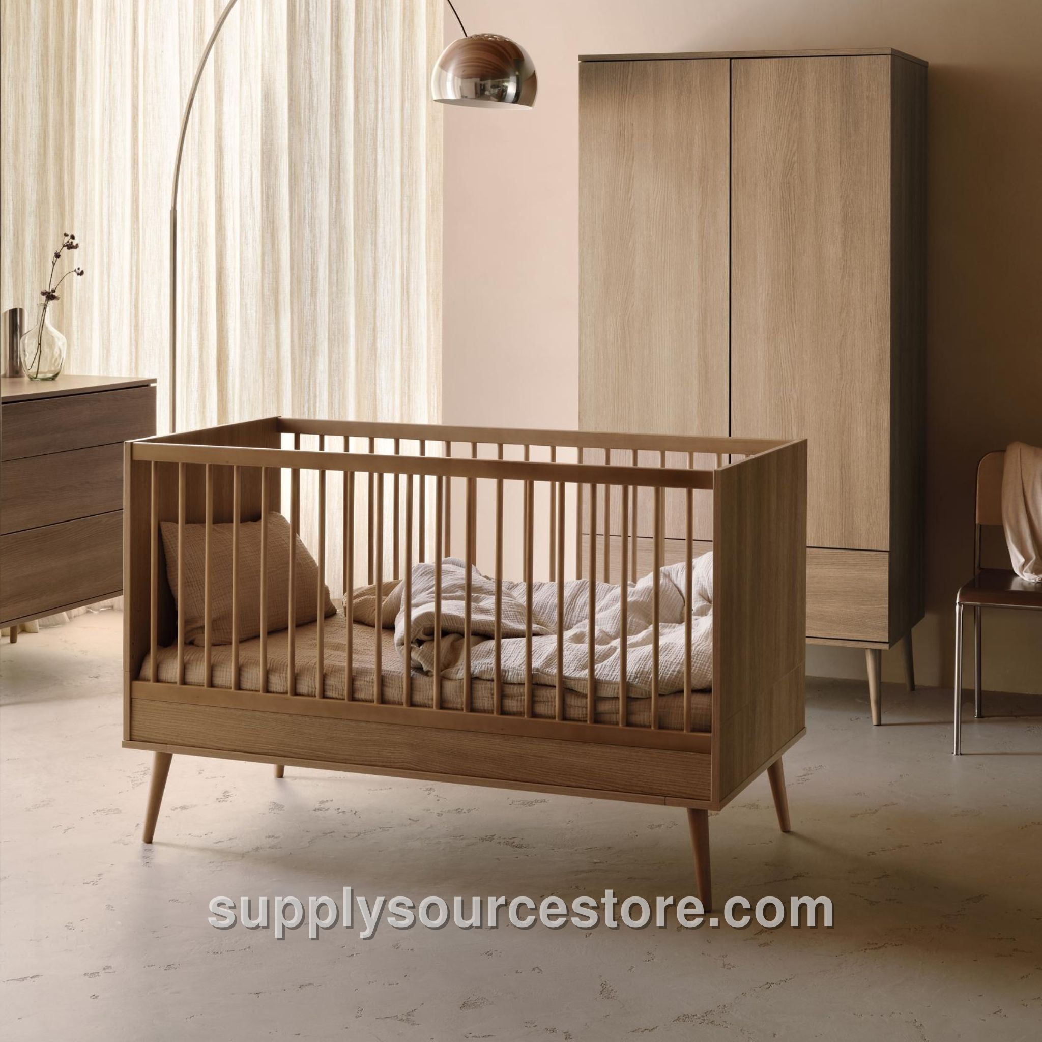 Flow Convertible Cot Bed 140 x 70cm (55.1 x 27.6 in) - Honey Ash