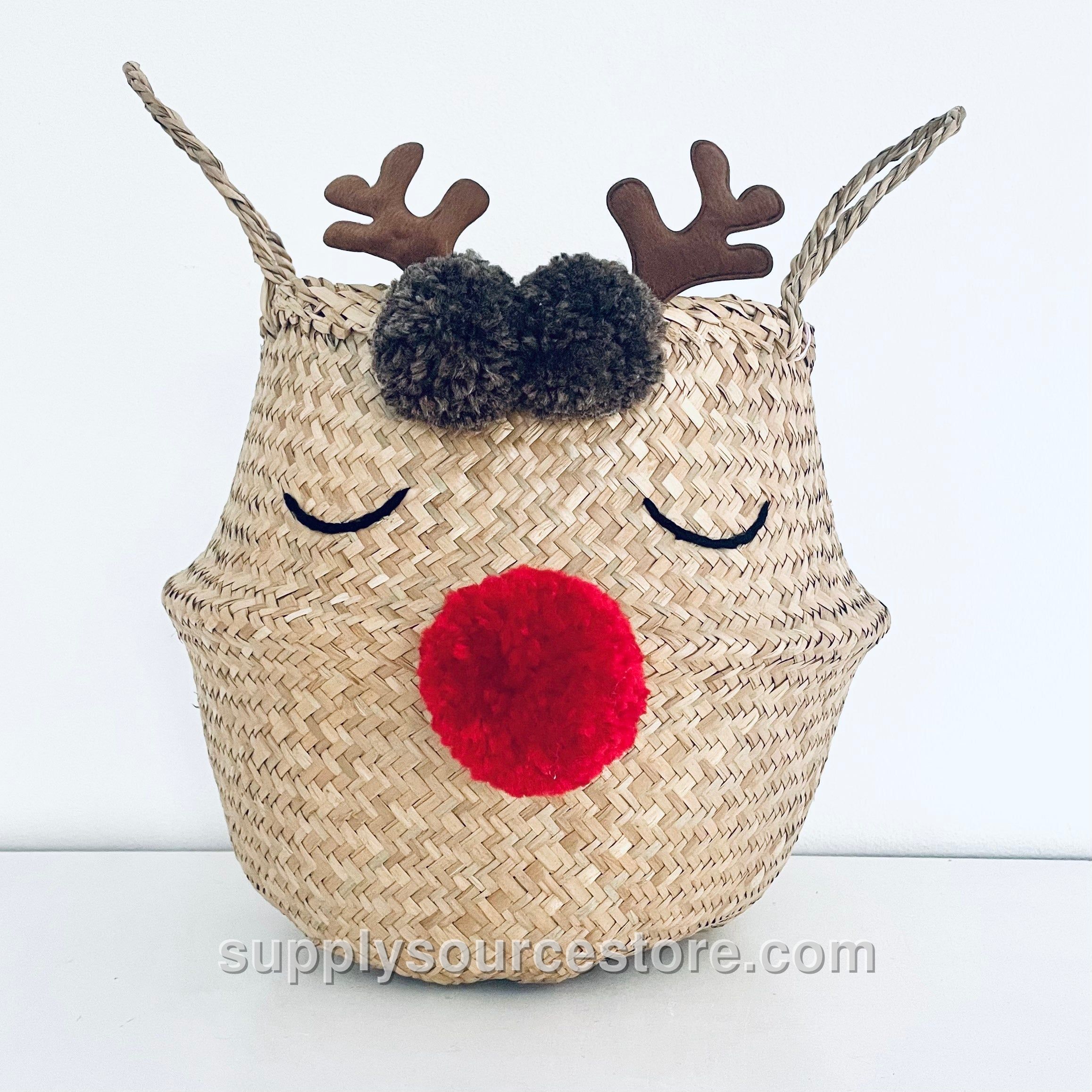 Reindeer Pom Basket - Medium