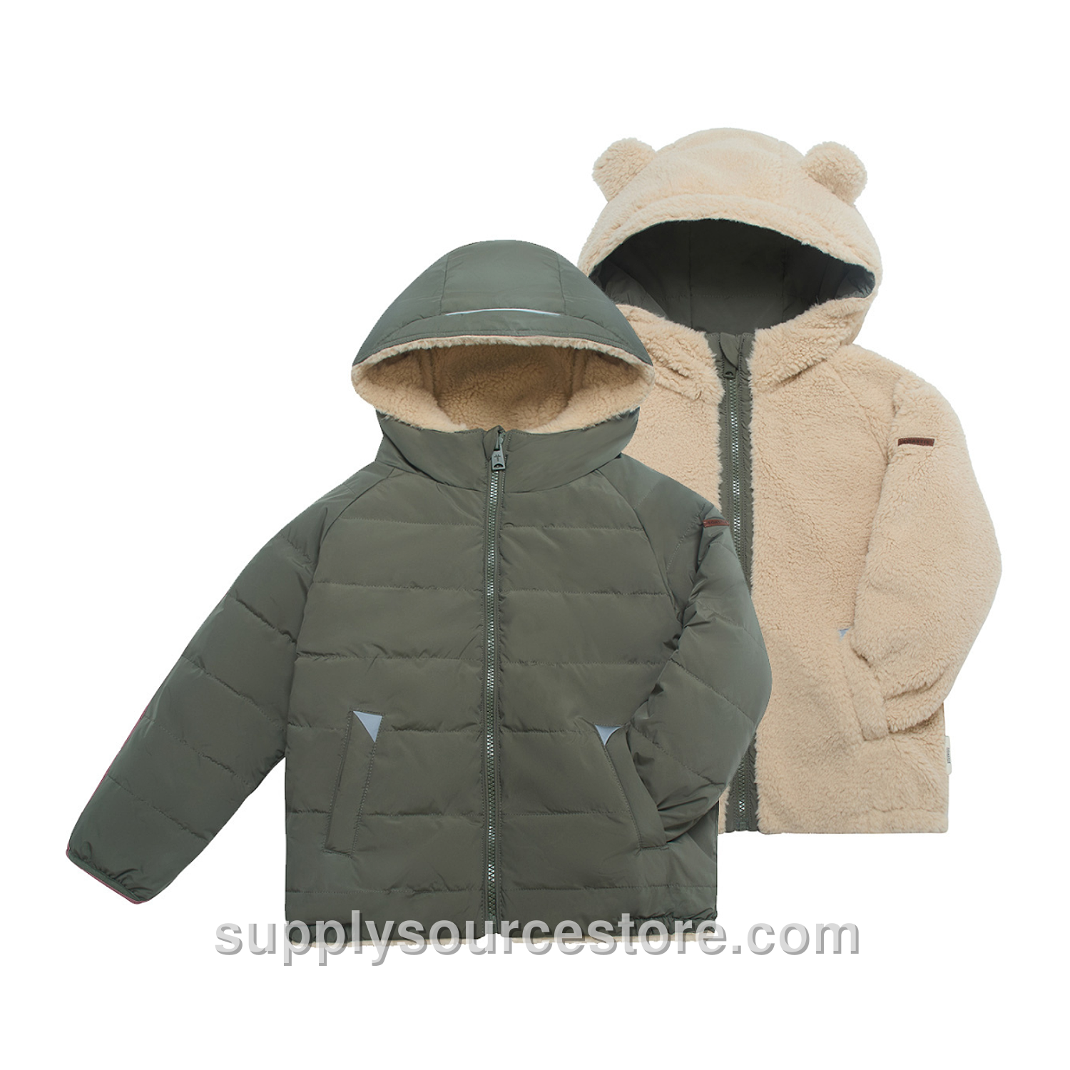 Sherpa EcoReversible Puffer Jacket - Sage