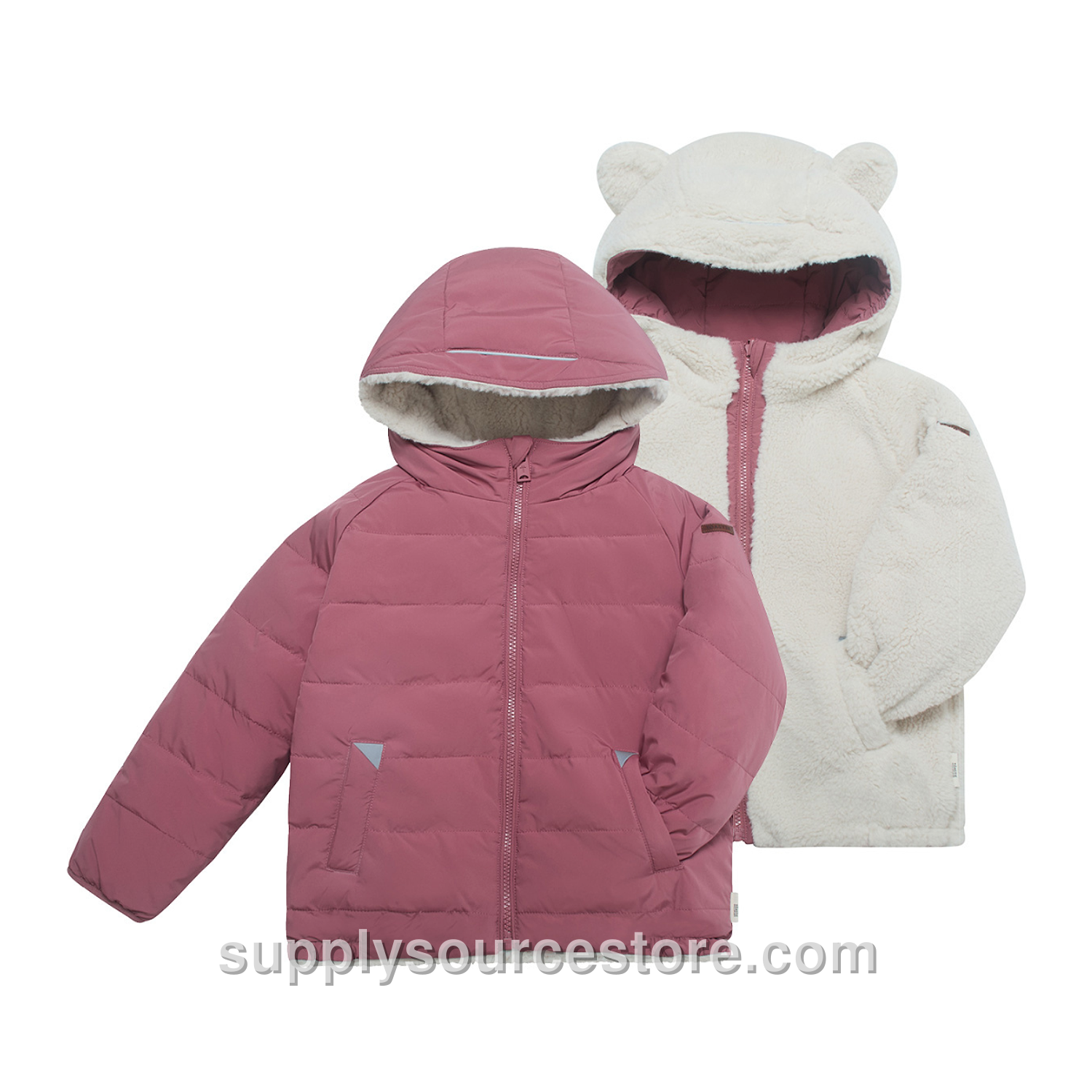 Sherpa EcoReversible Puffer Jacket - Berry