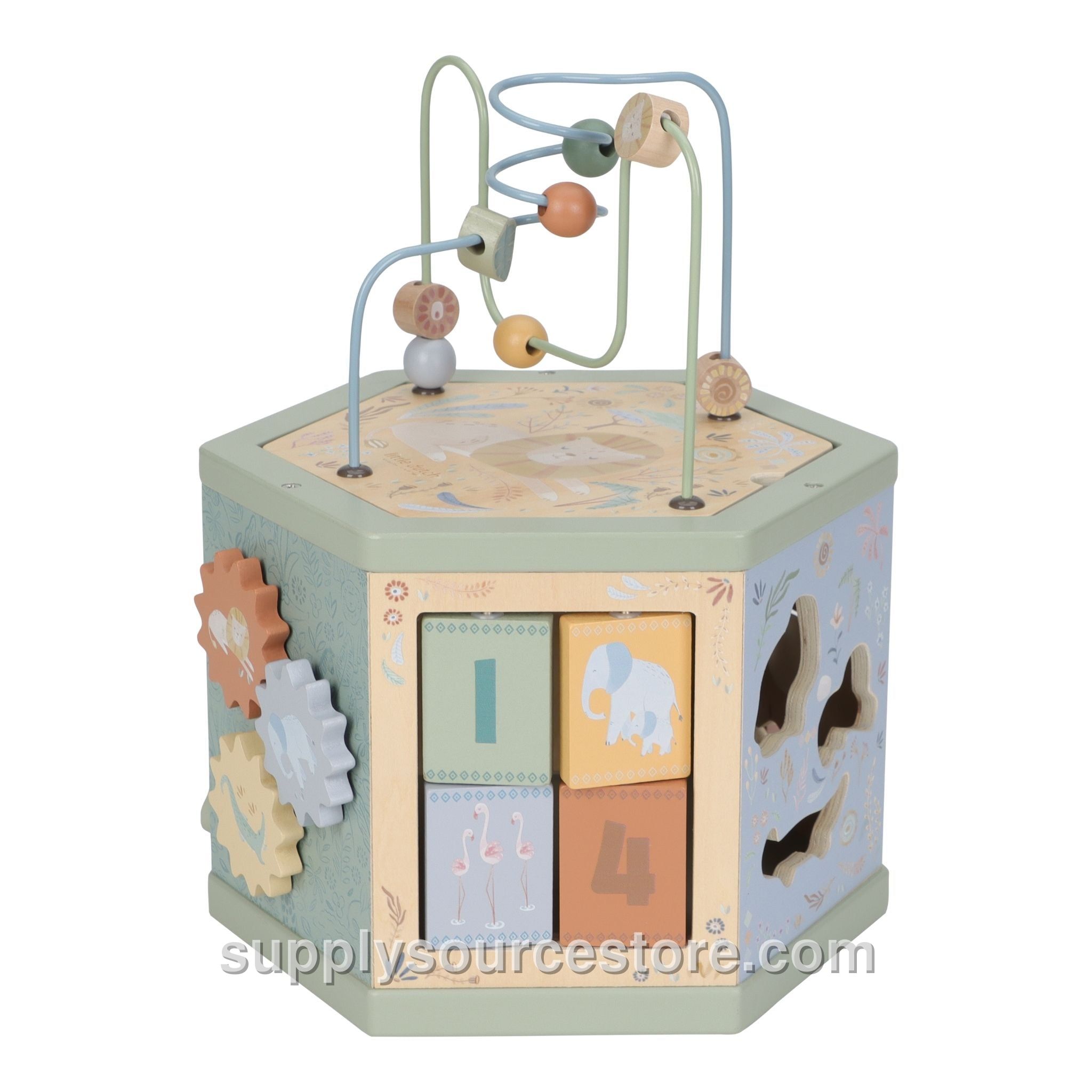 Wooden Activity Cube - Safari Friends