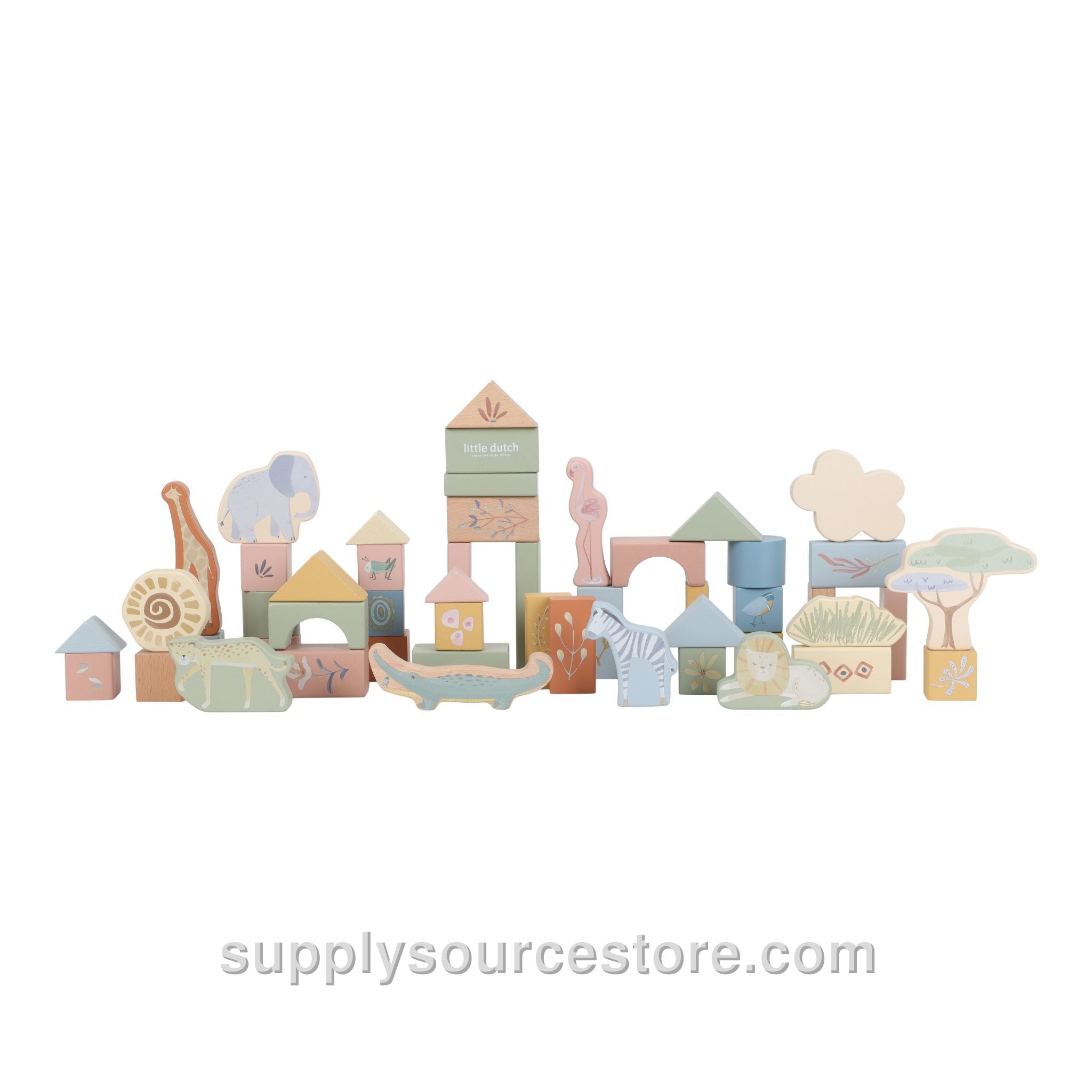 Wooden Building Blocks - Safari Friends