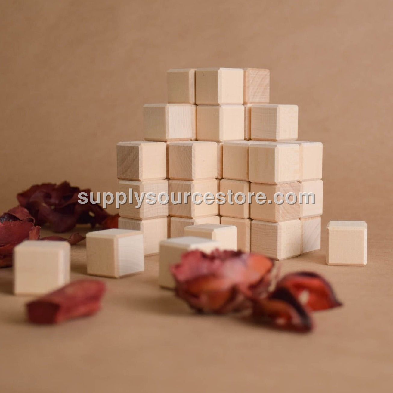 Wooden Blocks Set 0.7 in / 2 cm - 48 pcs