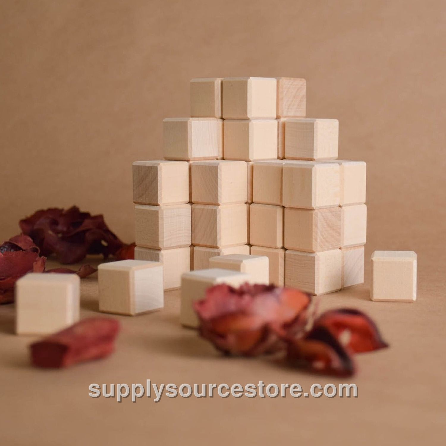 Wooden Blocks Set 0.7 in / 2 cm - 48 pcs