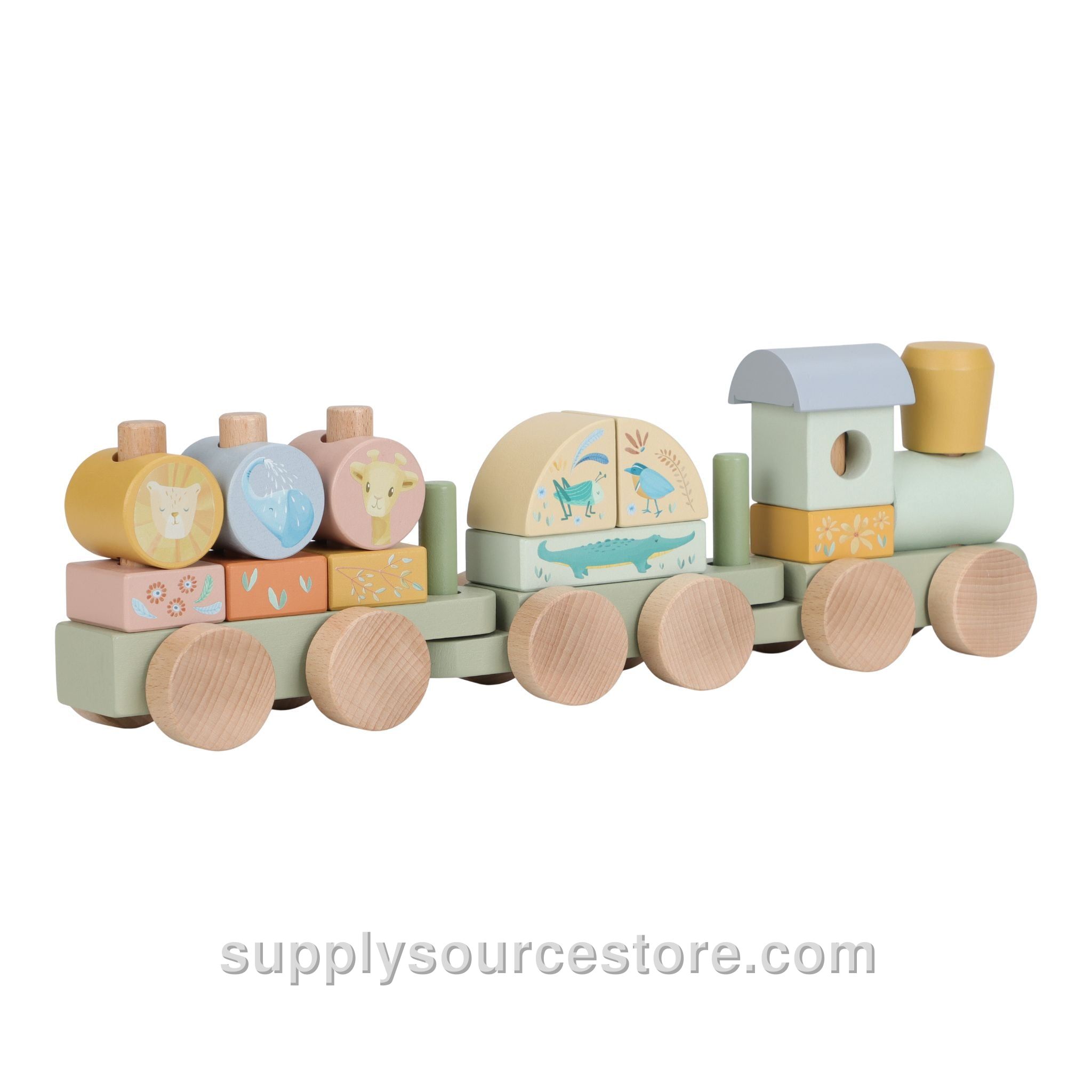 Wooden Block Train - Safari Friends