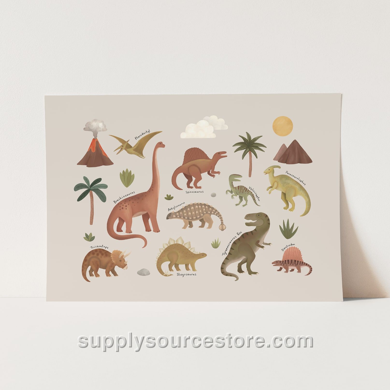 Dinosaurs Fine Art Print - Stone