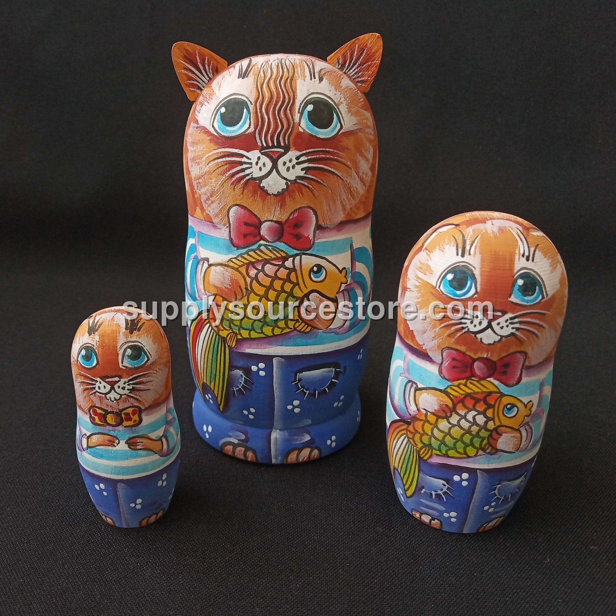 Babushka Dolls Wooden Cat