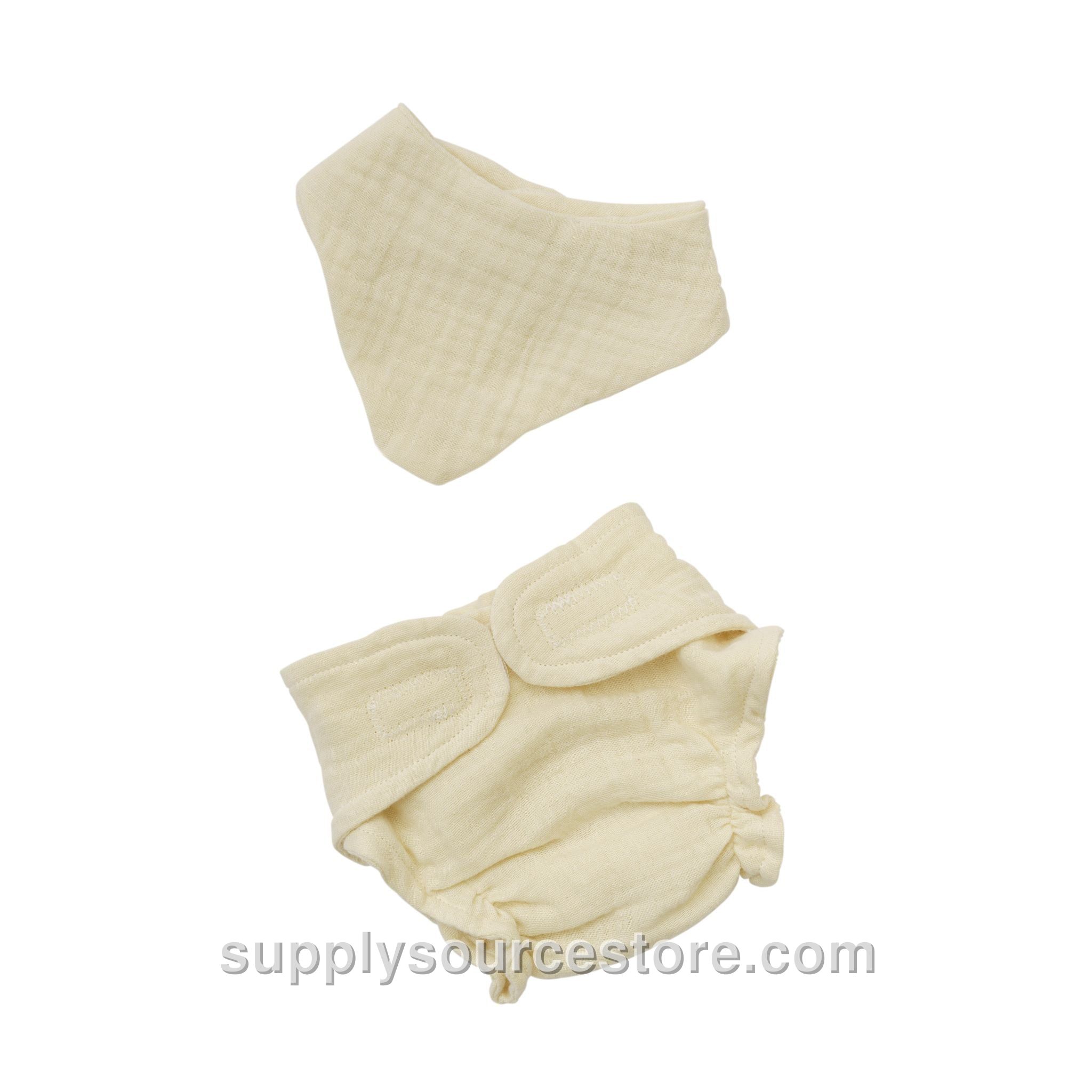 Doll Cloth Nappy and Bib Set