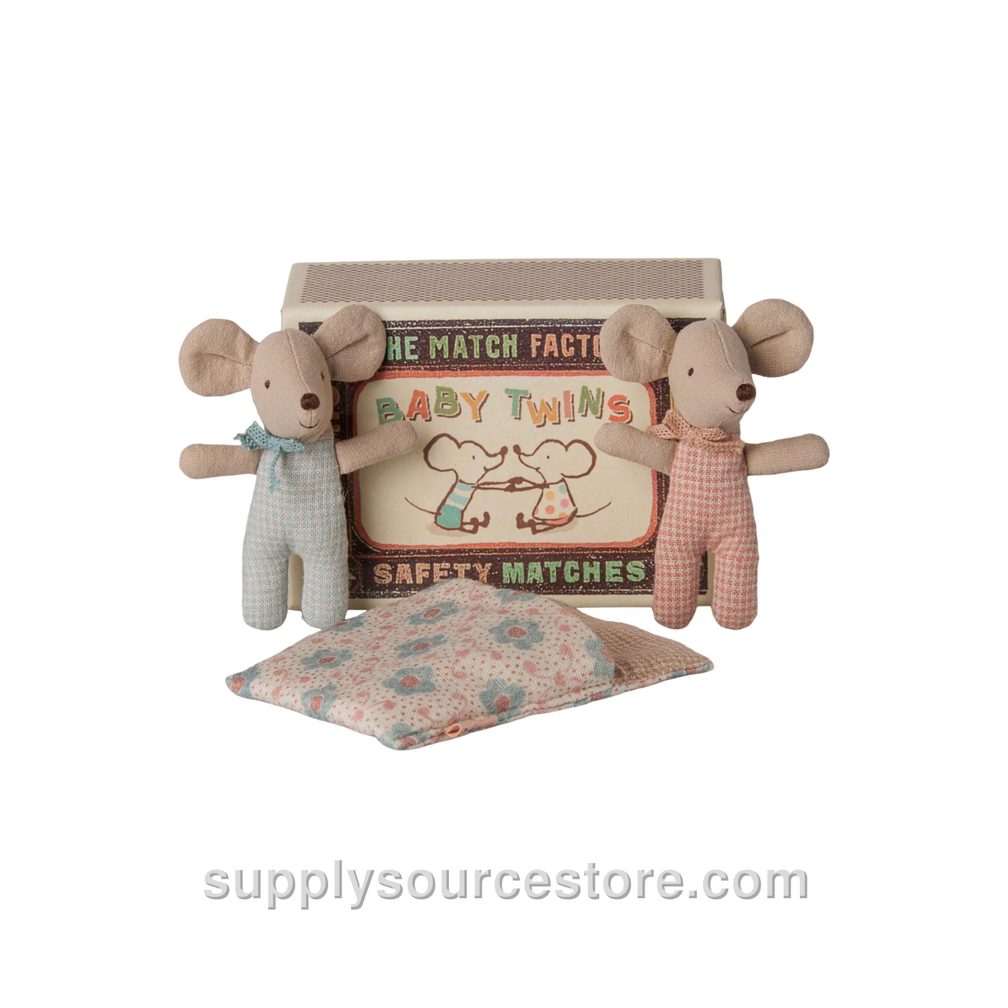 Twins Baby Mice in Matchbox - Checker
