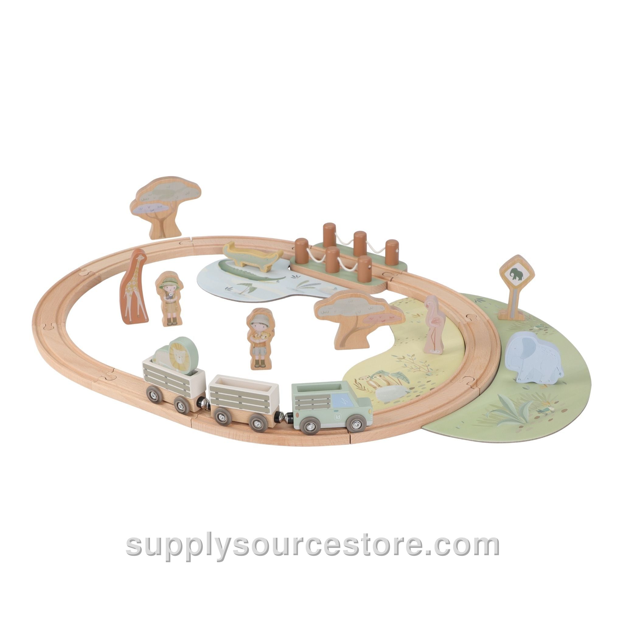Wooden Train Set - Safari Friends