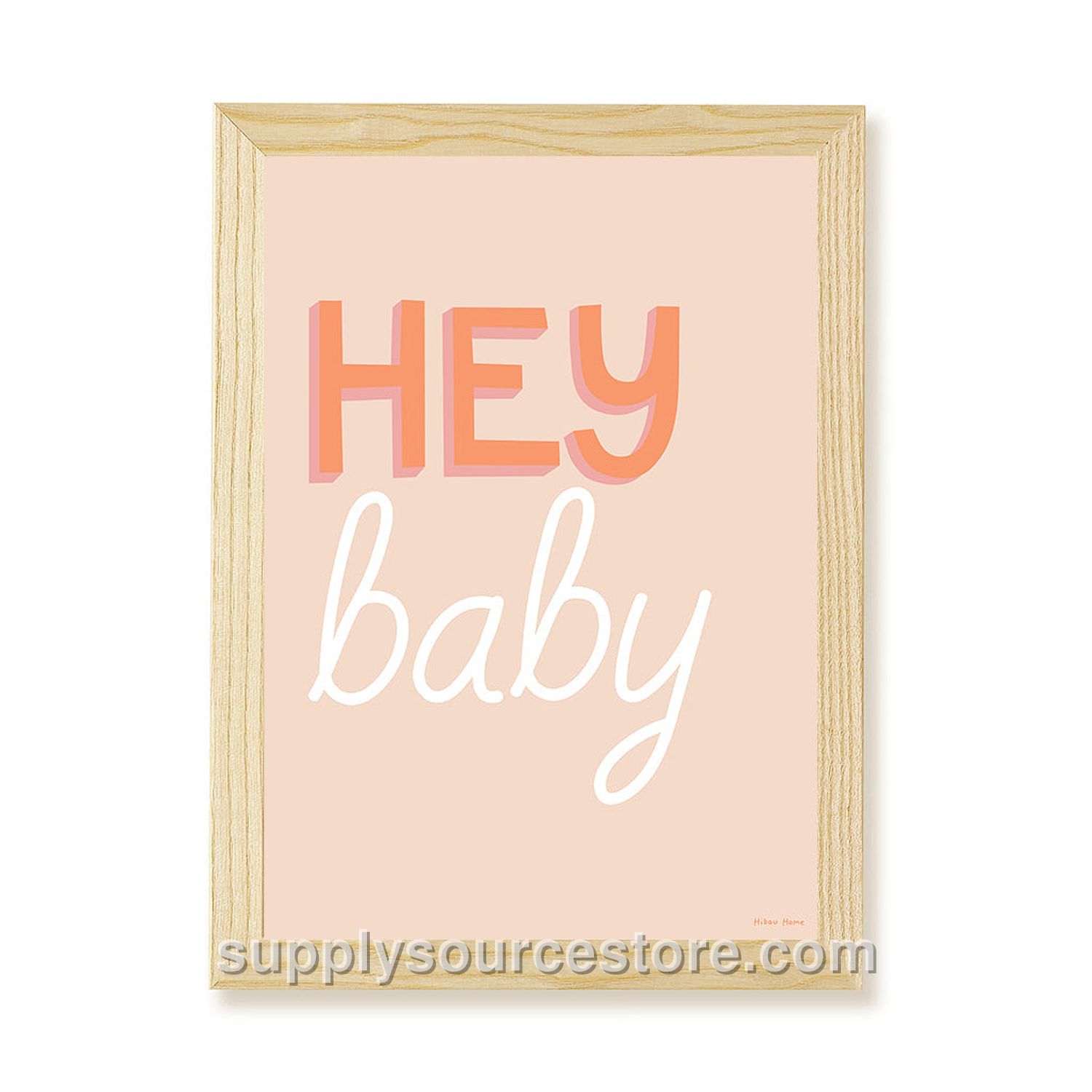 Hey Baby Art Print - Coral