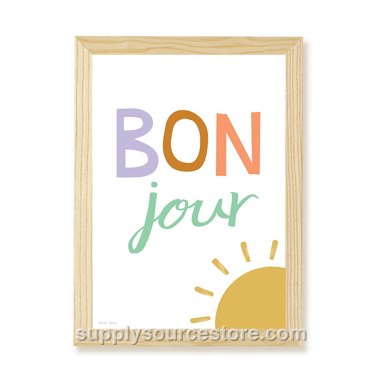 Bonjour Art Print - White