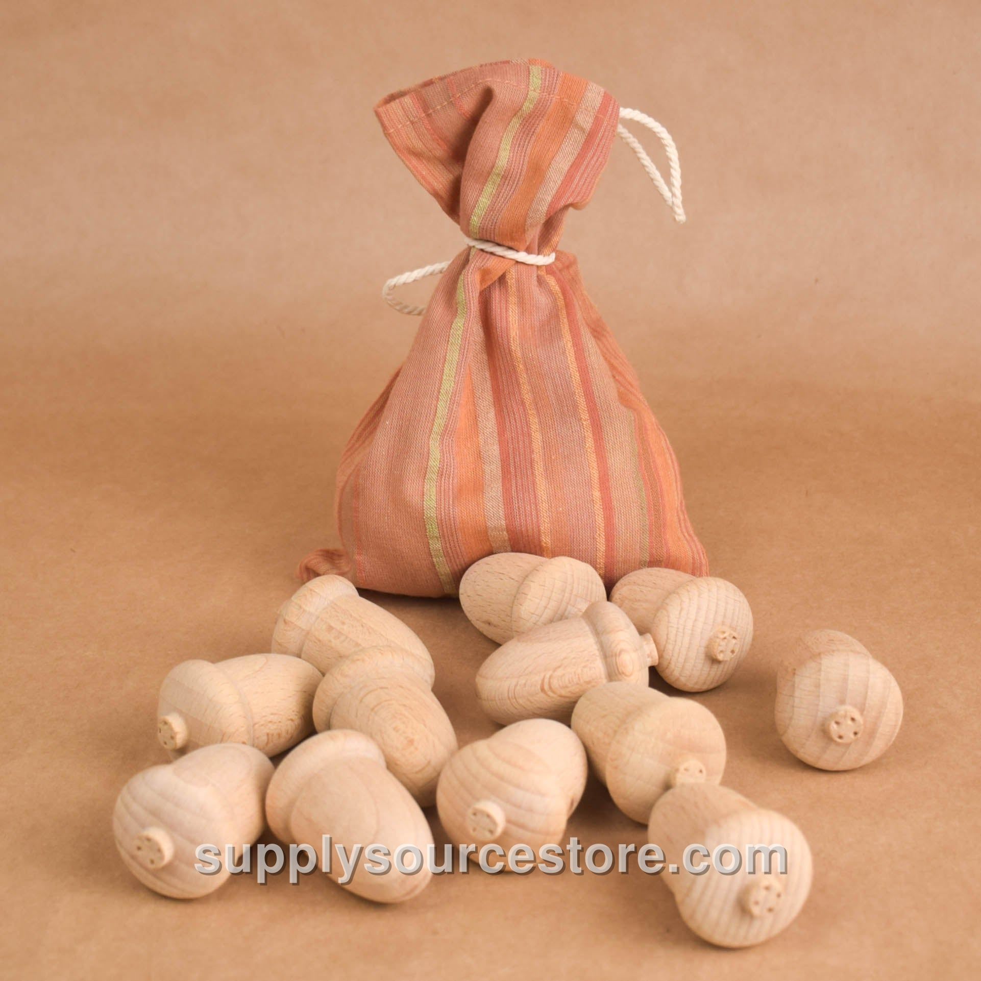 Carved Wooden Acorns for Crafts