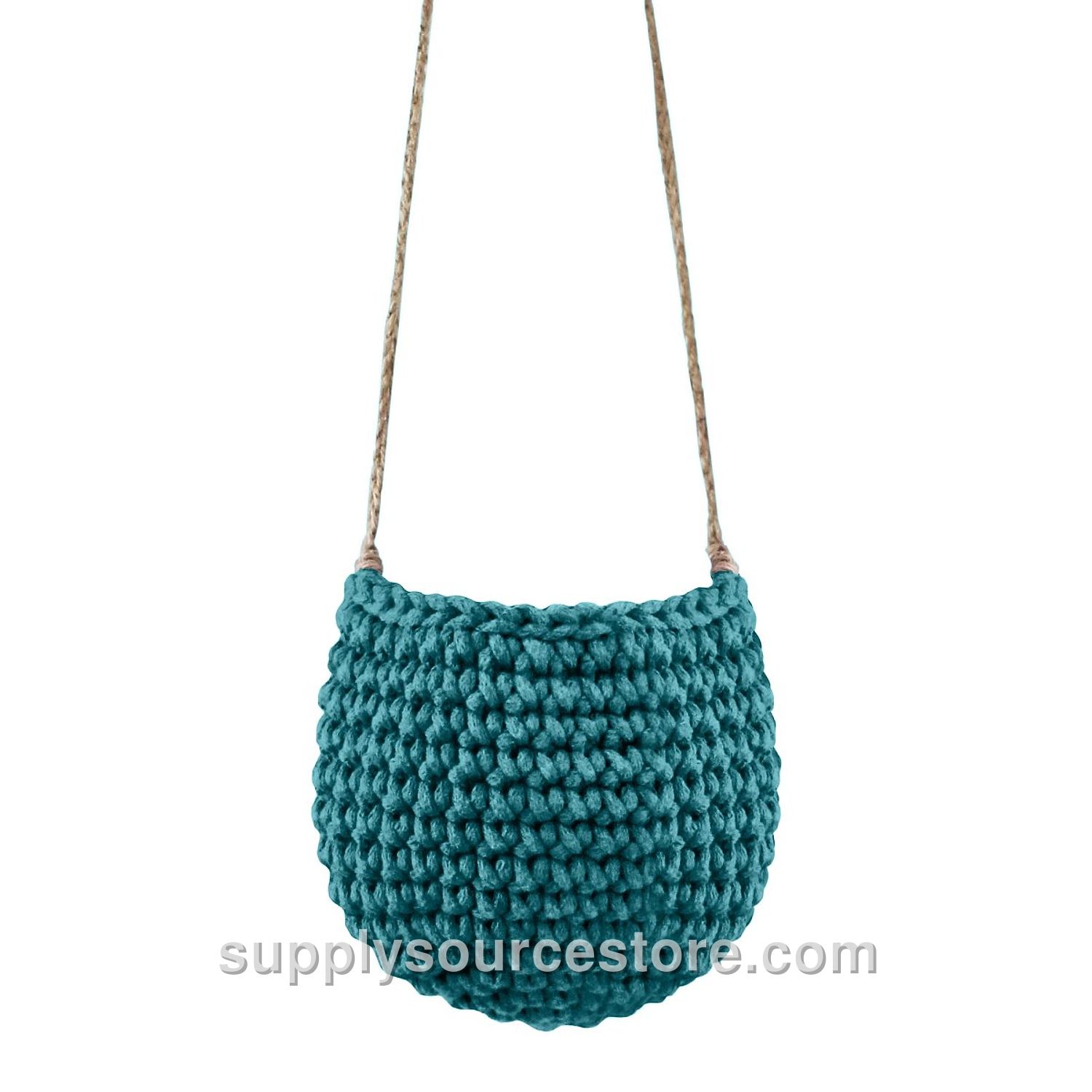 Small Crochet Hanging Basket - Ocean