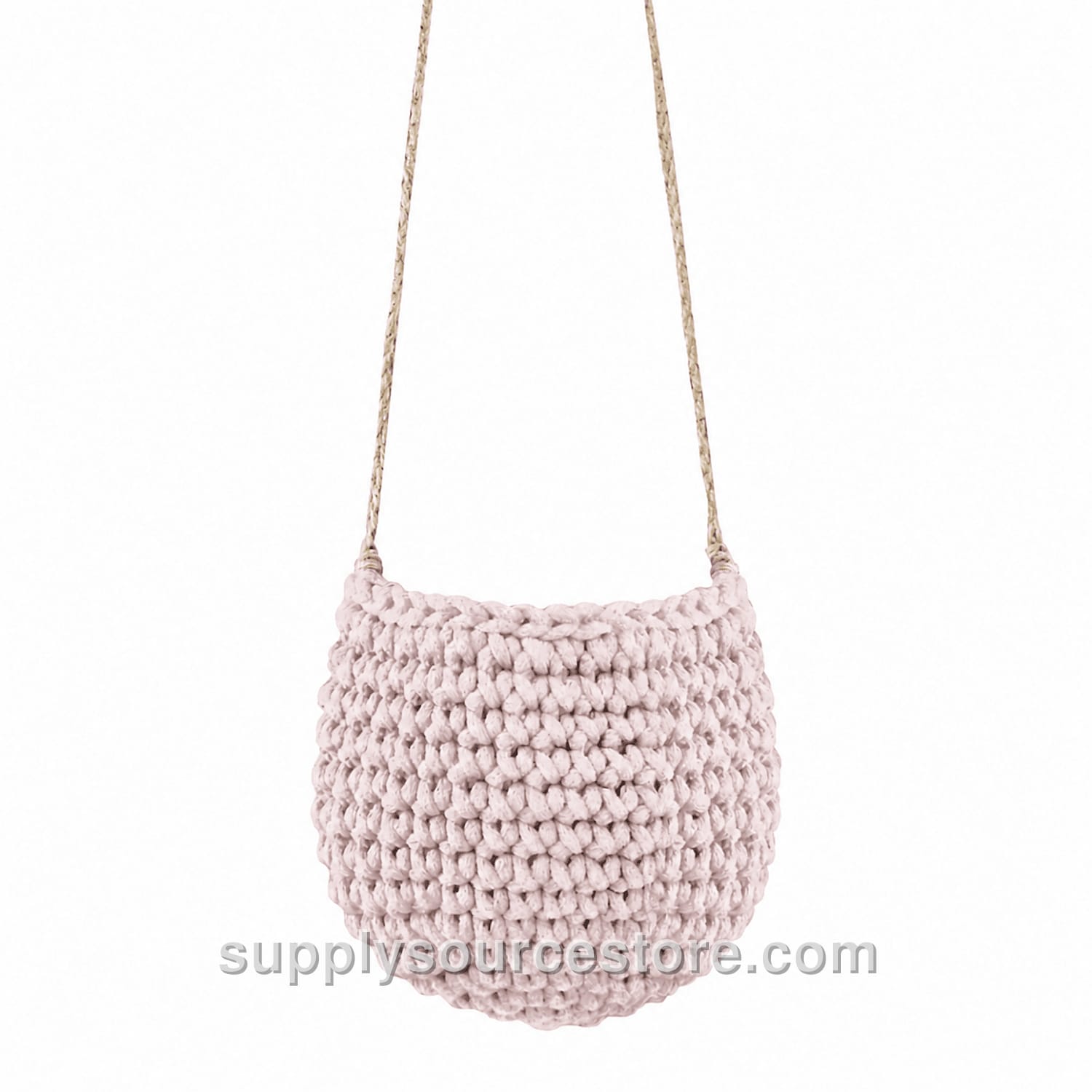 Small Crochet Hanging Basket - Pink