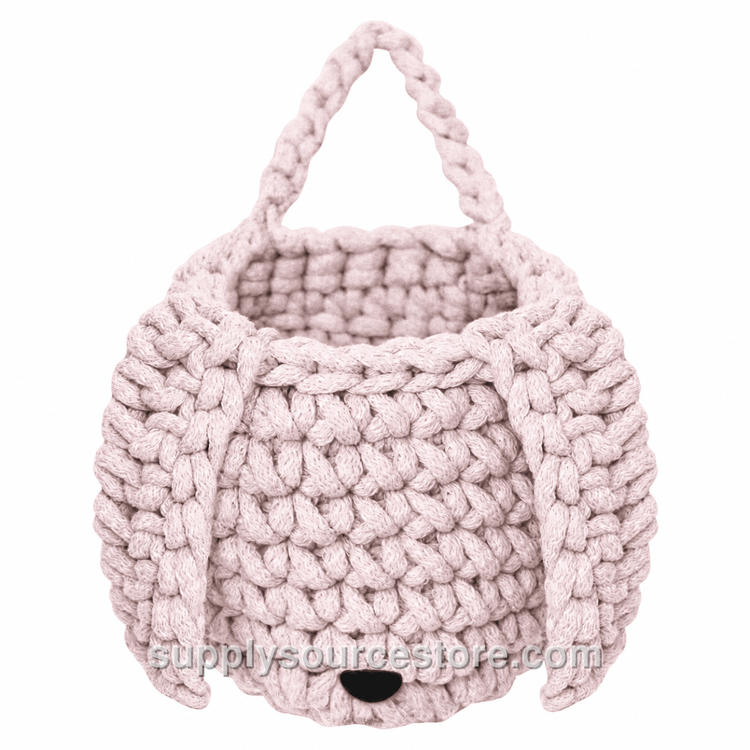 Crochet Bunny Basket - Pale Pink