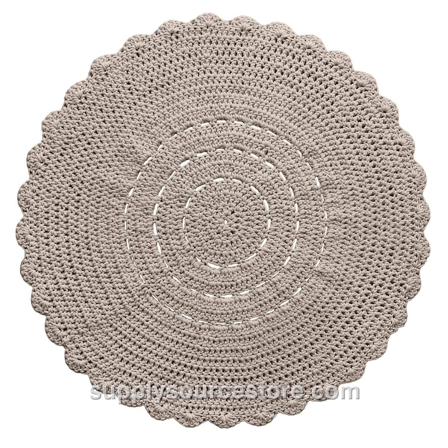 Crochet Doily Rug - Beige