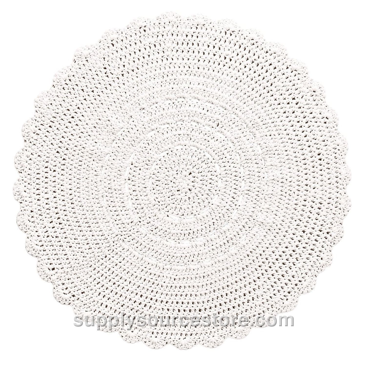 Crochet Doily Rug - Ivory